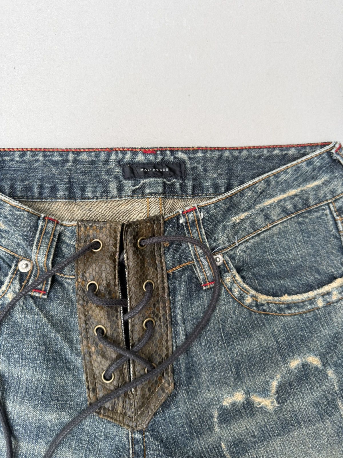 Japanese Brand Maitresse Lace up flare jeans Size US 26 / EU 42 - 3 Thumbnail