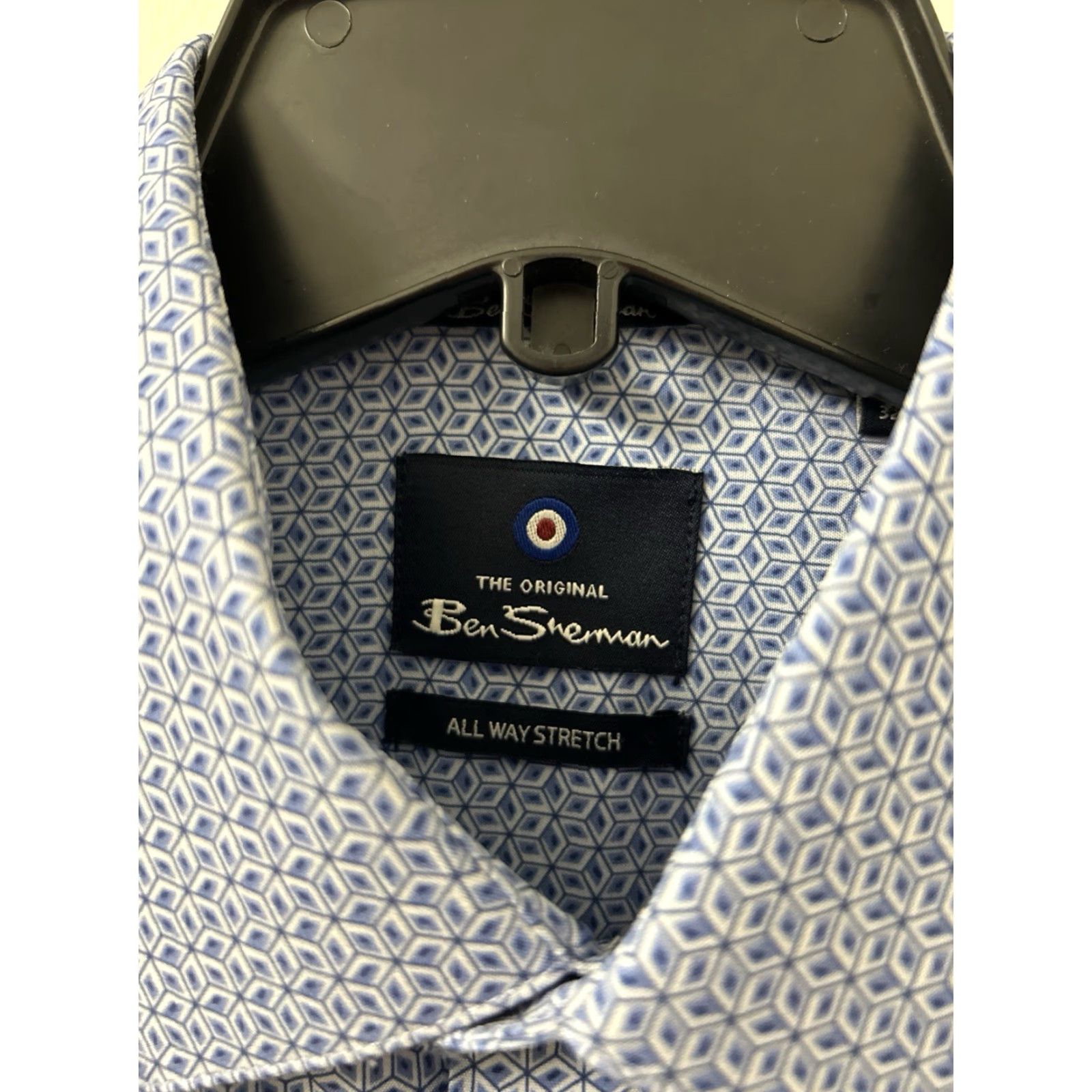 Ben Sherman Ben Sherman Shirt Mens M Blue Geometric Slim Fit Button Down L/S Size US M / EU 48-50 / 2 - 6 Thumbnail