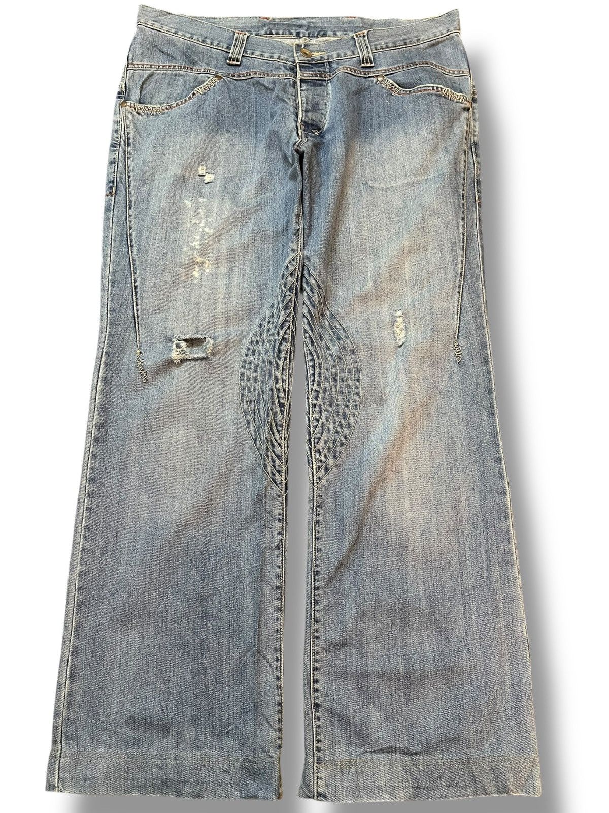 Beauty Beast Vintage Ikka Baggy Wide Leg Avant Garde Grunge Denjm Size US 38 / EU 54 - 1 Thumbnail