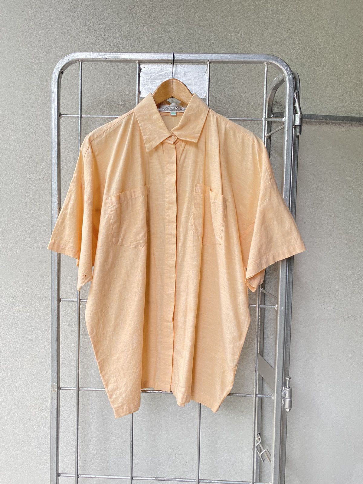 Designer NORMA KAMALI Vintage Peach Button-Up Shirt Size US XL / EU 56 / 4 - 1 Thumbnail