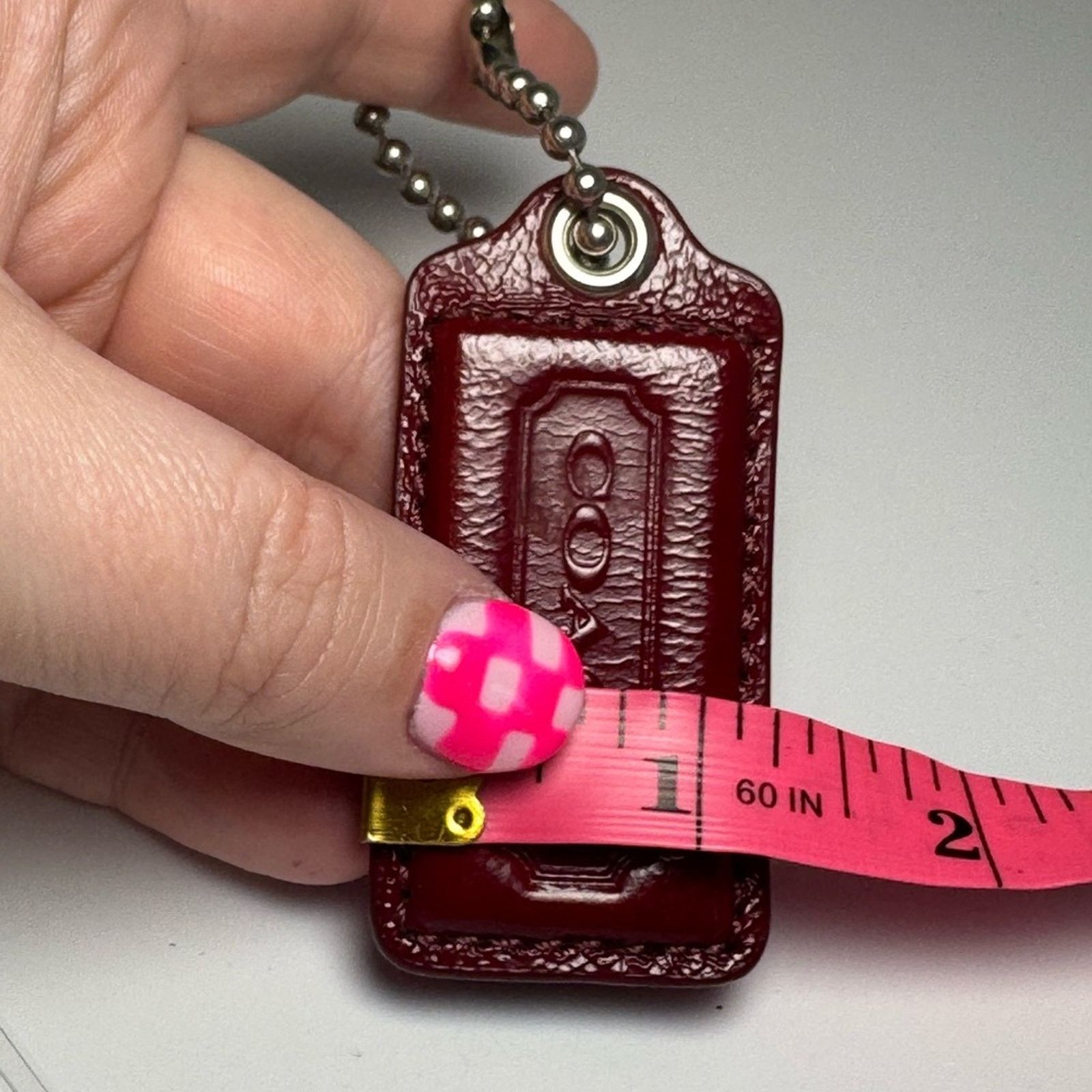 Coach Coach Patent Leather Burgundy Bag Charm Hang Tag w/Silver Size ONE SIZE - 3 Thumbnail