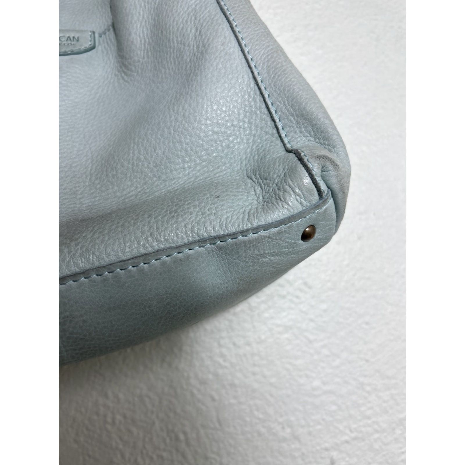 Vintage VINTAGE American Leather Co. Double Strap Shoulder Bag Mint Green 11x11x4.5 Womens Green Stains/dirty Size ONE SIZE - 7 Thumbnail