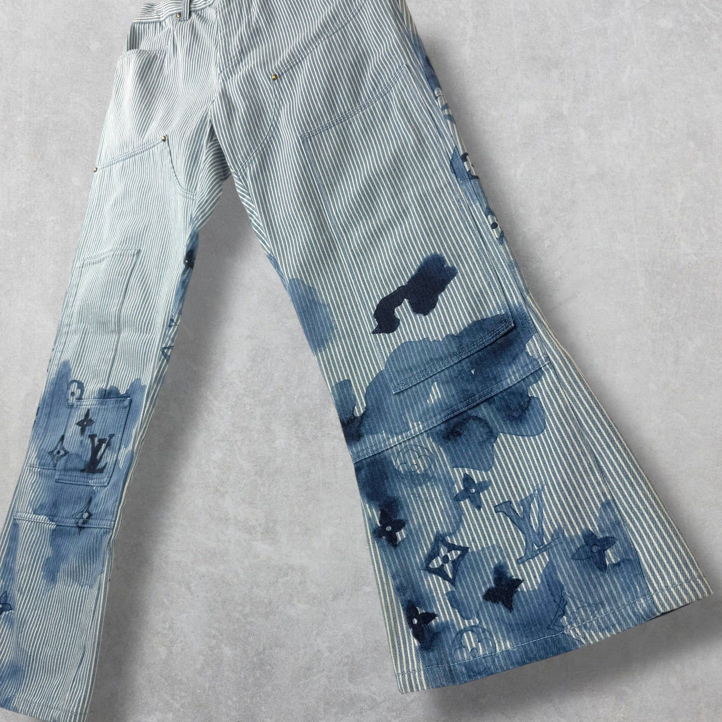Louis Vuitton Louis Vuitton Watercolor Stripe Denim Cargo Pants 34 Size US 34 / EU 50 - 5 Thumbnail