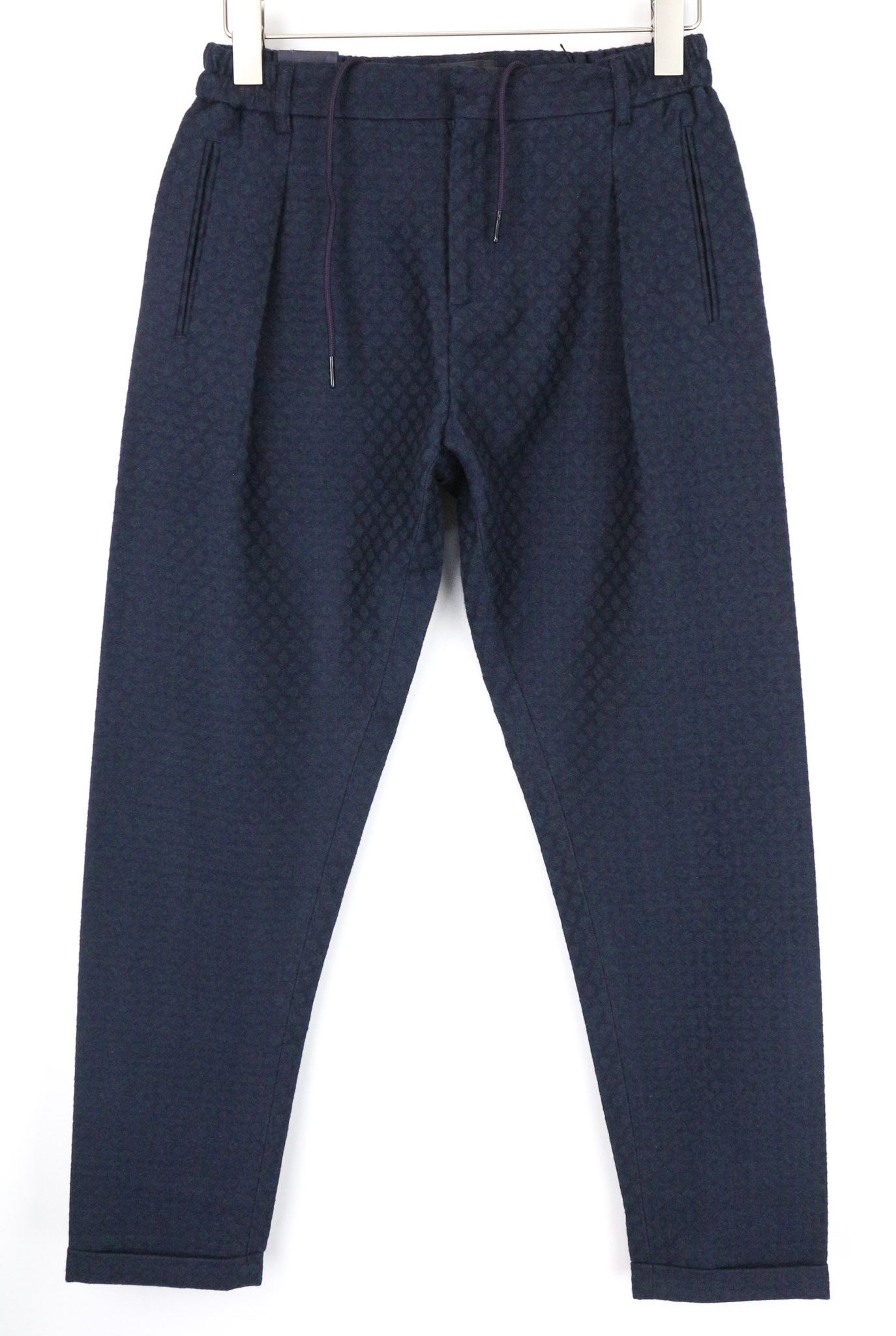 Scotch & Soda TAMACHI W28/L34 Blue Pleated Wool Jacquard Trousers 74196 Size US 28 / EU 44 - 1 Thumbnail