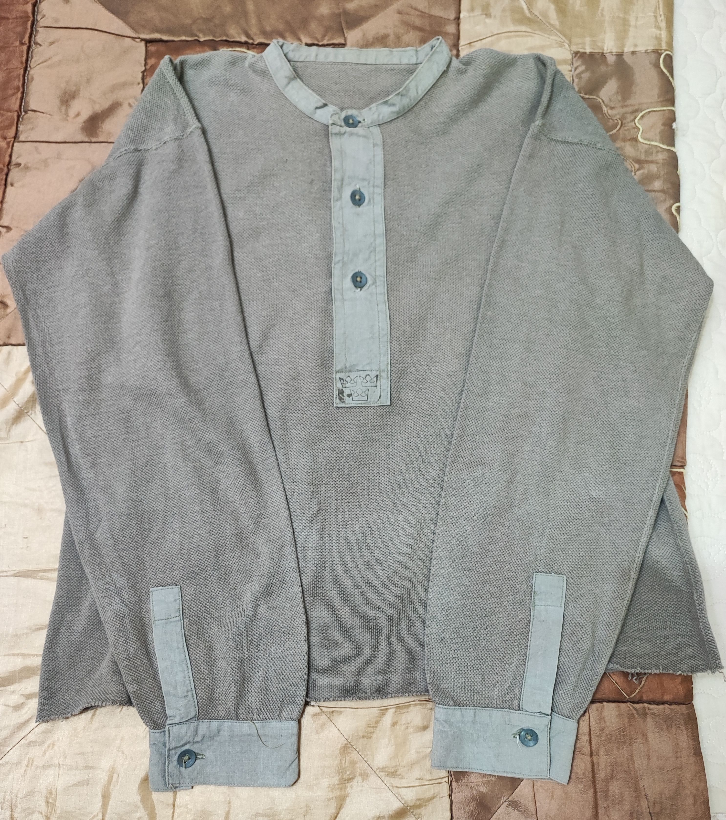 Vintage True Vintage 50's Swedish Military M39 Field Henley Shirt Size US M / EU 48-50 / 2 - 10 Thumbnail