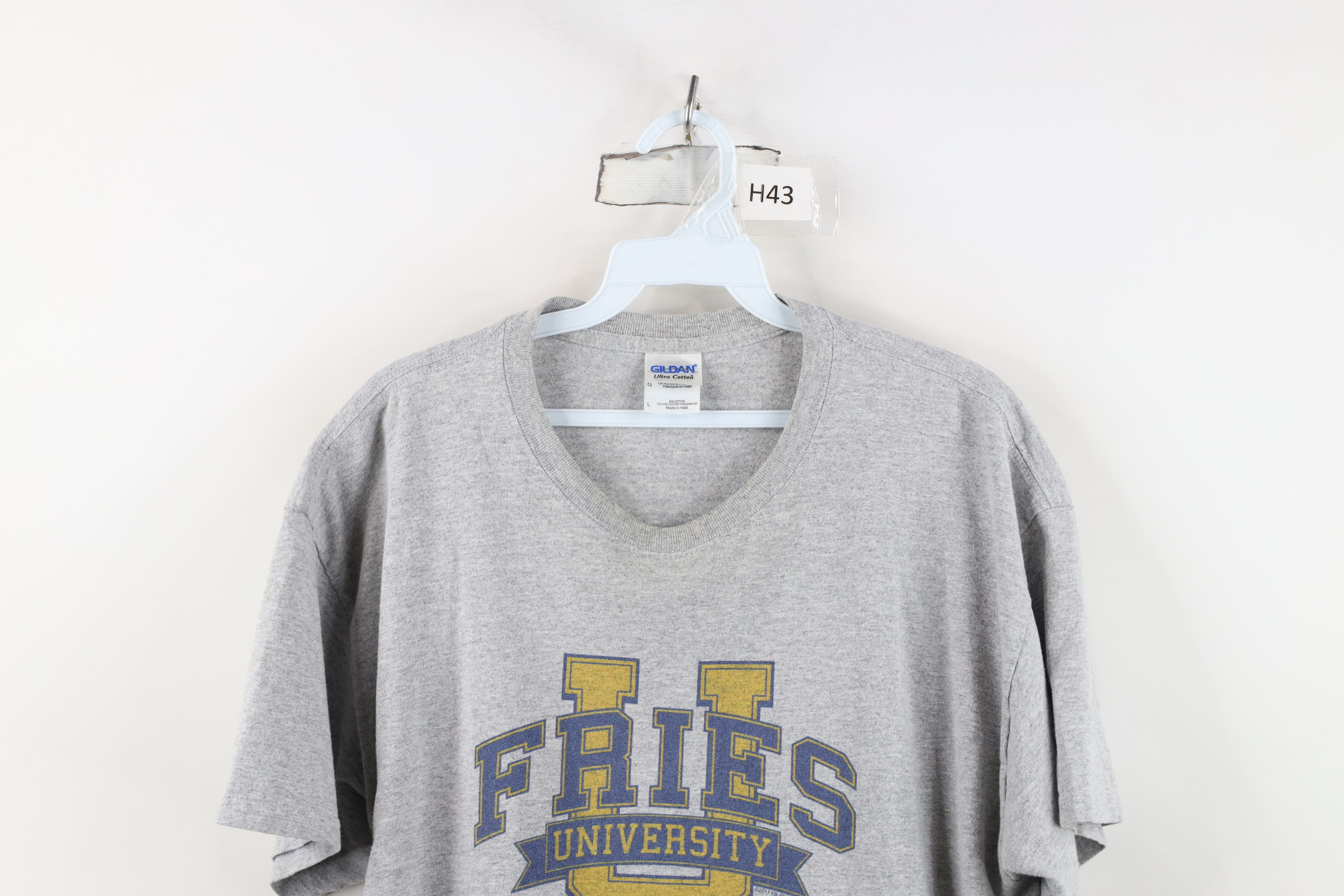 Vintage Vintage Fries University Short Sleeve T-Shirt Heather Gray Size US L / EU 52-54 / 3 - 2 Thumbnail