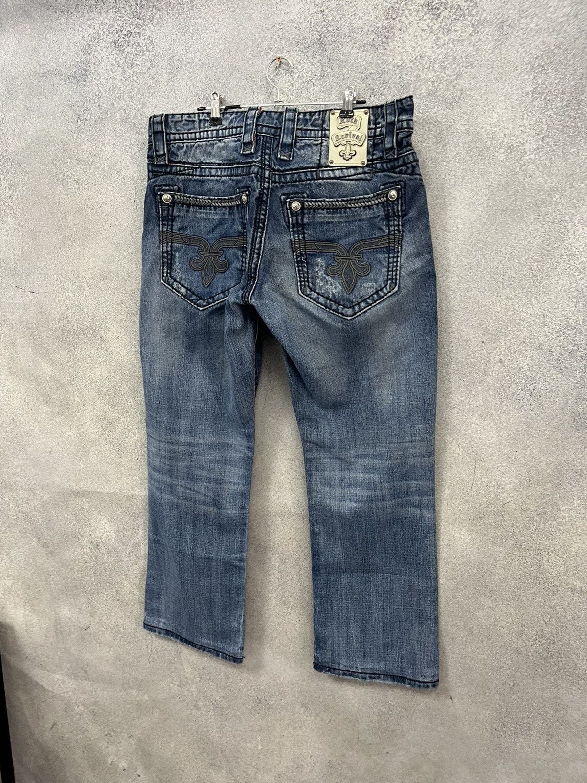 Rock Revival ROCK REVIVAL Hadriel Straight Blue Distressed Jeans Size US 34 / EU 50 - 7 Thumbnail