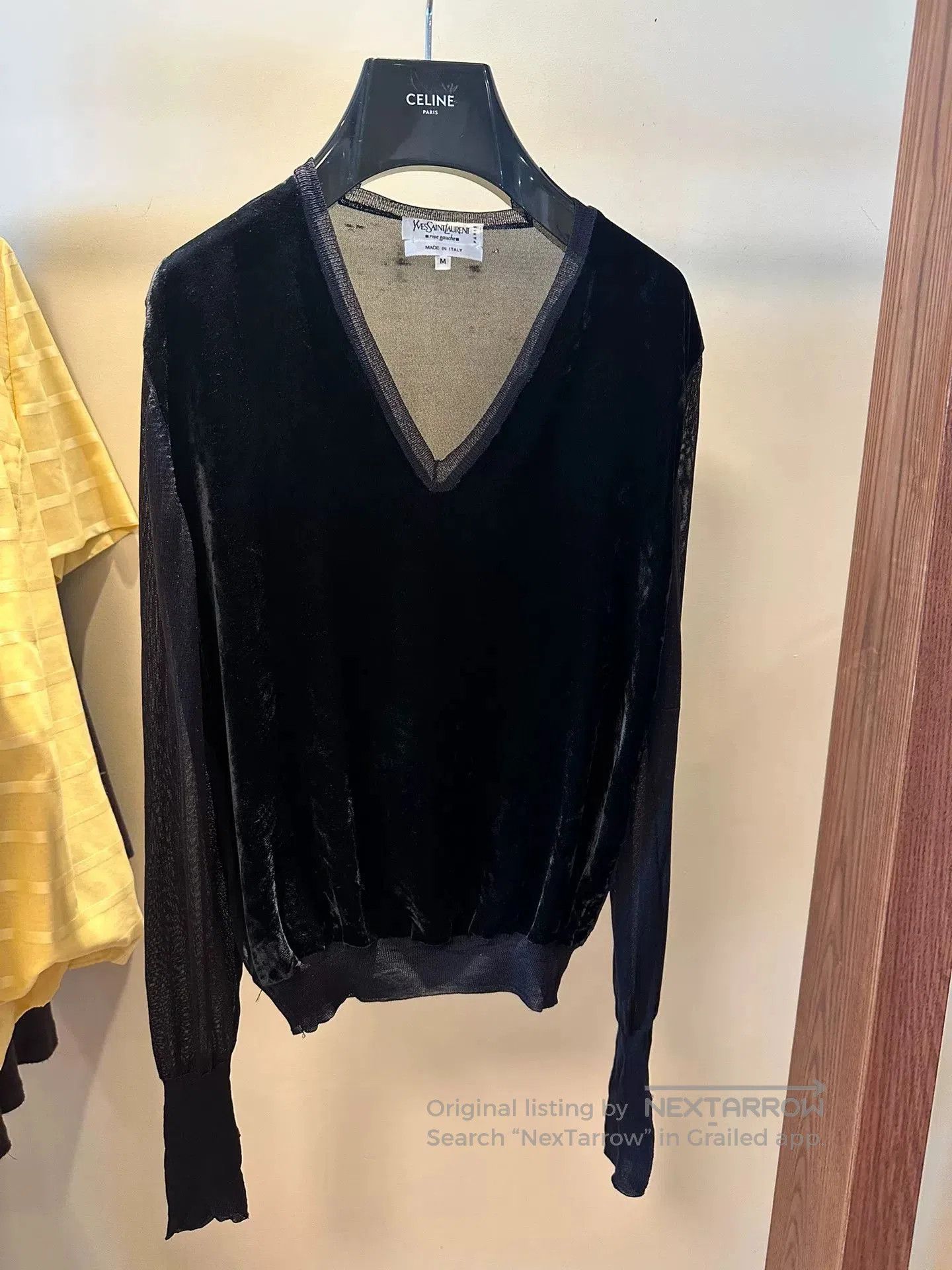 Saint Laurent Paris Yves Saint Laurent Velvet Sheer Sleeve Top. Size M / US 6-8 / IT 42-44 - 7 Thumbnail