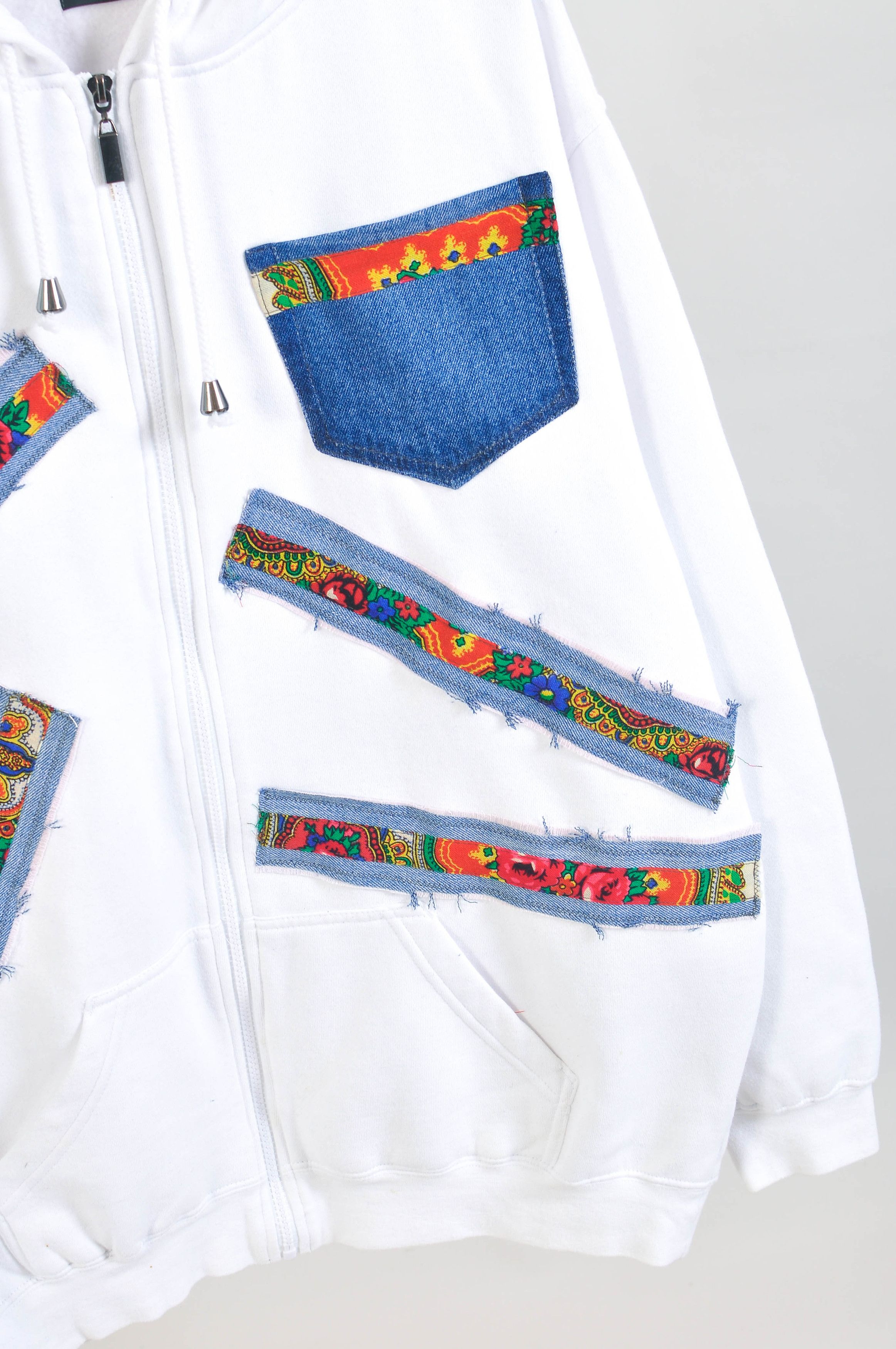 Other White Reworked Track Hoodie | Retro Streetwear Size US XL / EU 56 / 4 - 3 Thumbnail