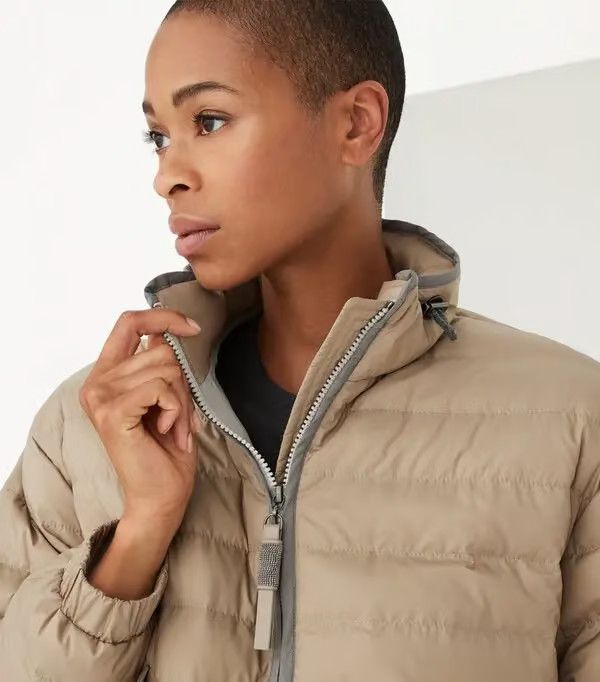 Brunello Cucinelli o1la1rc1a0425 Wr Padded Jacket in Natural Size M / US 6-8 / IT 42-44 - 6 Thumbnail