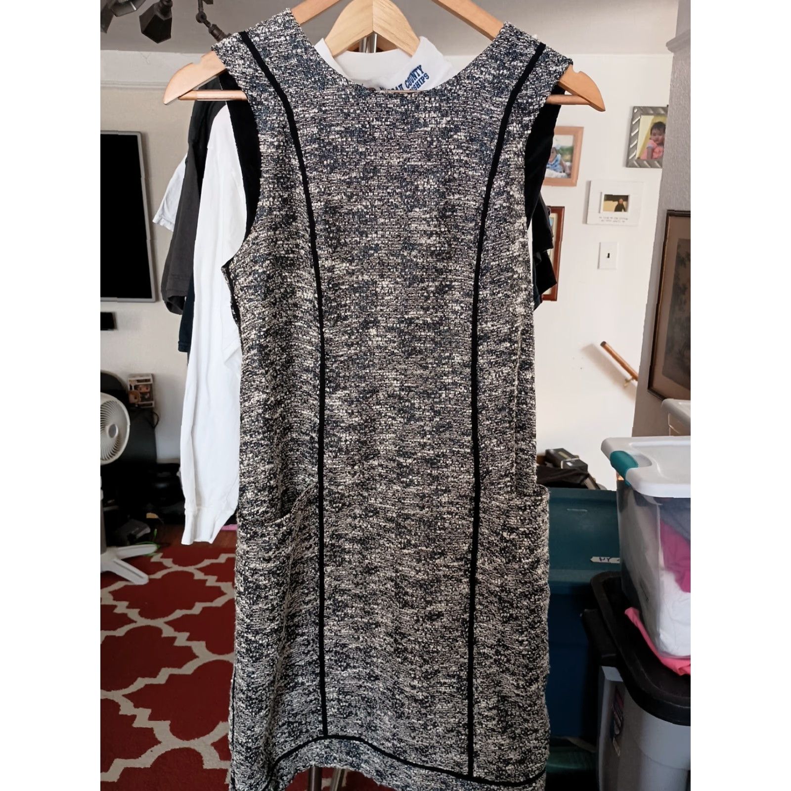 Adam Lippes VINTAGE Adam Lippes Dress Women Pencil Knee Length Black White Geometric Size 6 Made In USA Melania Mens? Size M / US 6-8 / IT 42-44 - 2 Thumbnail