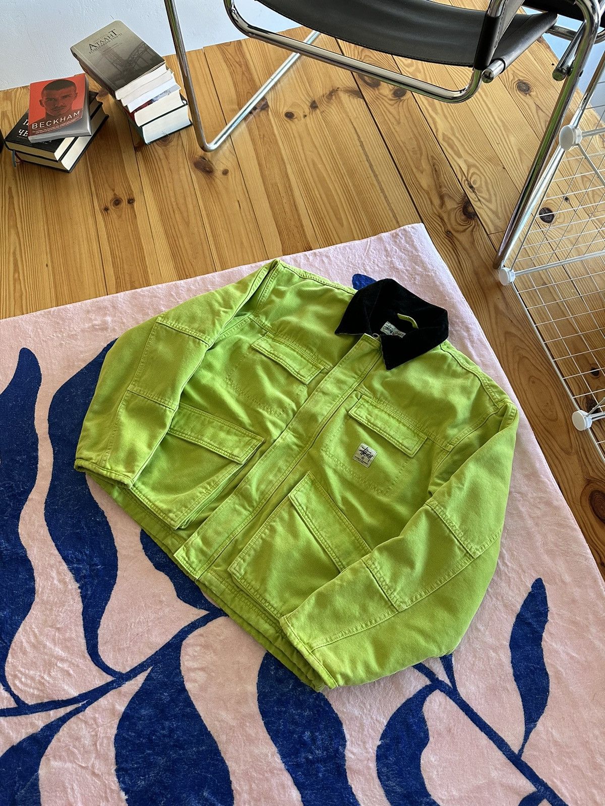 Stussy Stussy Washed Canvas Shop Jacket Lime Size US M / EU 48-50 / 2 - 3 Thumbnail