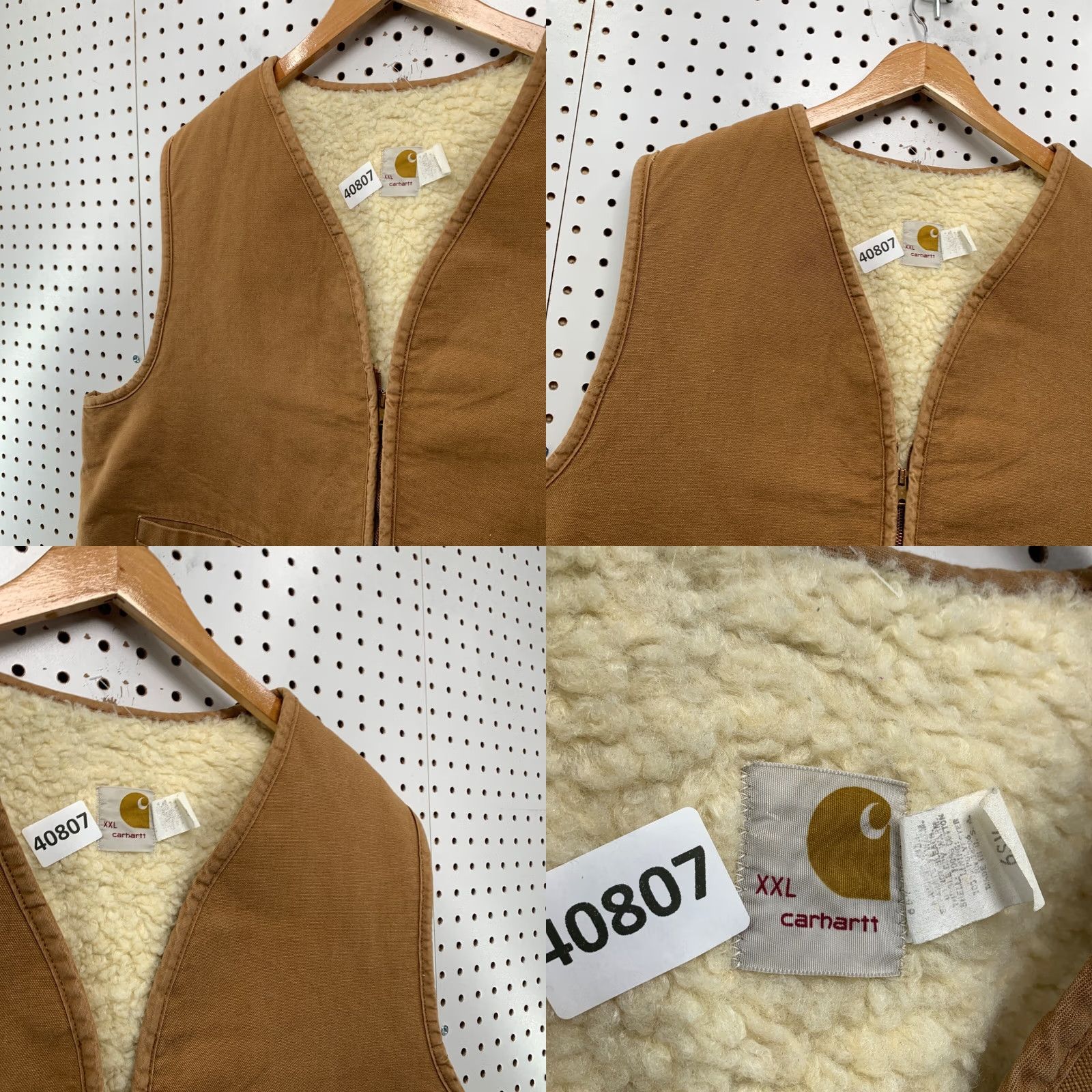 Carhartt VINTAGE Carhartt Vest Shirt Mens 2XL Tan Brown Canvas Sherpa 70s USA 6SV Bomber Workwear Casual Winter Fall Spring Mens Size US XXL / EU 58 / 5 - 8 Thumbnail