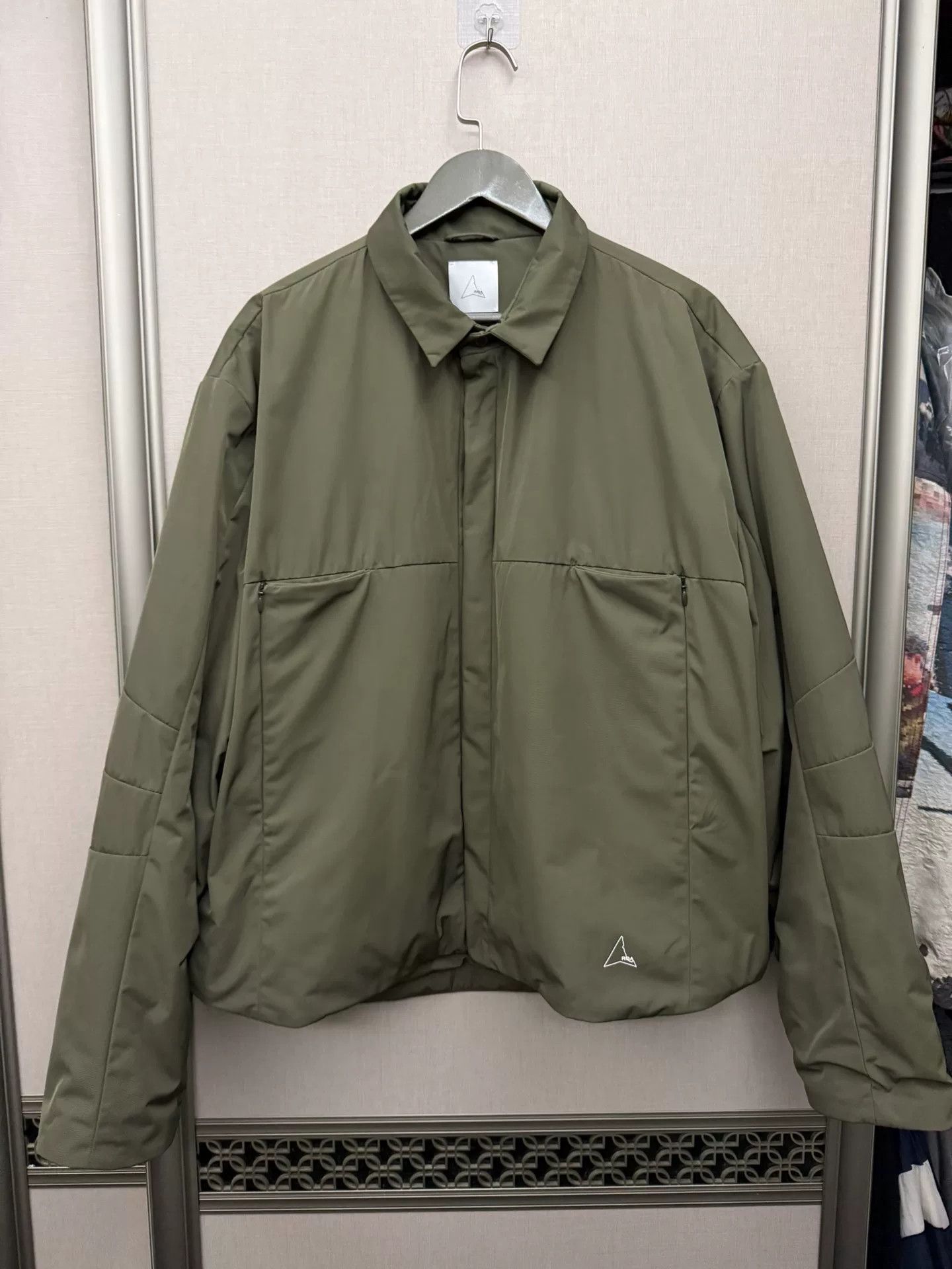padded overshirt with hidden pockets