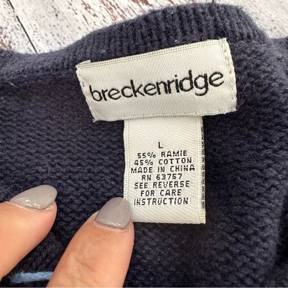 Vintage Vintage Breckenridge Patchwork-Like Knit Cardigan Sweater Size L / US 10 / IT 46 - 4 Thumbnail