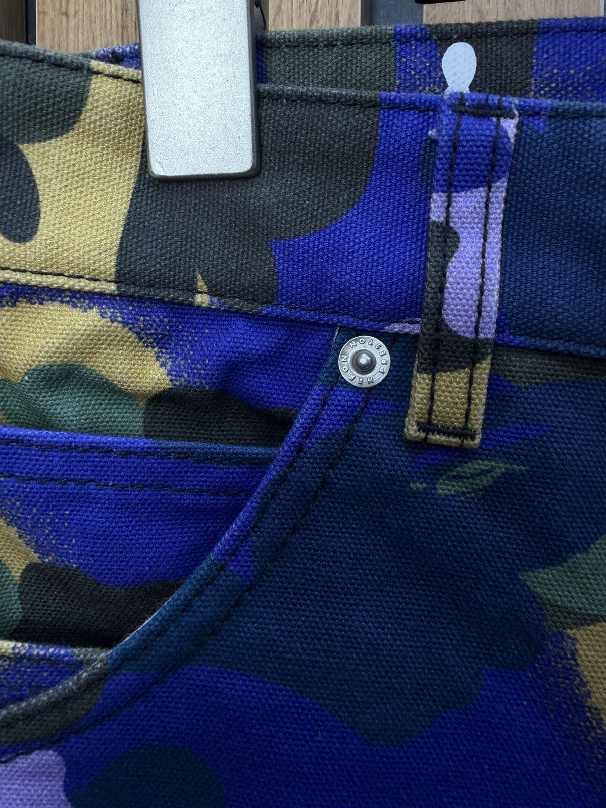 Bape Bape x Heron Preston Double Knee Camo Duck Painter Pants XS Size US 30 / EU 46 - 8 Thumbnail