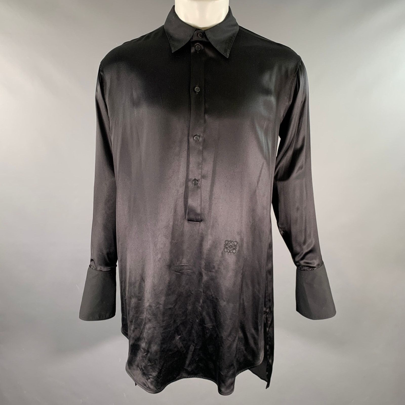 Loewe LOEWE Size S Black Silk Tunic Long Sleeve Shirt Size US S / EU 44-46 / 1 - 1 Thumbnail