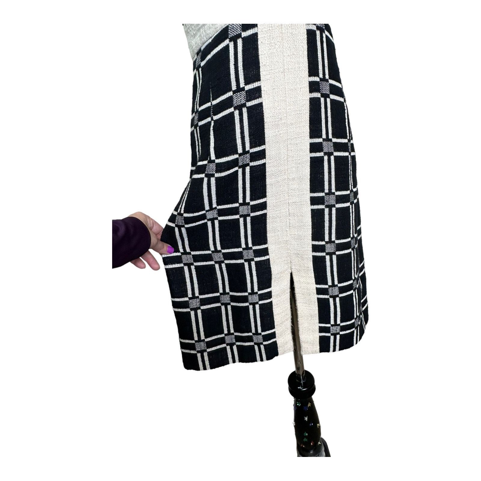 MILLY Milly black cream canvas party sheath dress size 0 Size XS / US 0-2 / IT 36-38 - 9 Thumbnail