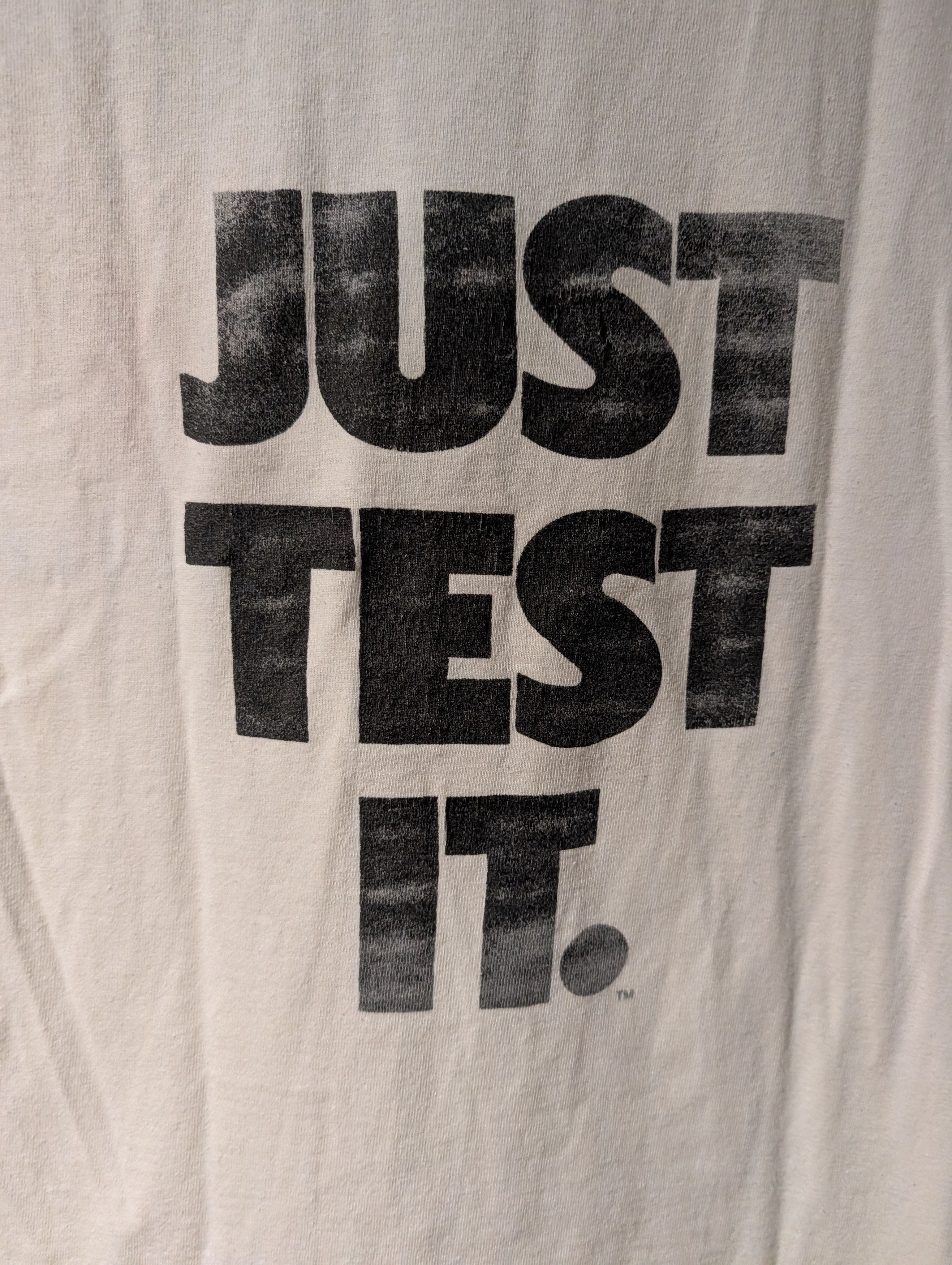 Nike Vintage 90s 1st Choice Just Test It Nike Spoof T-Shirt Size US XL / EU 56 / 4 - 2 Thumbnail