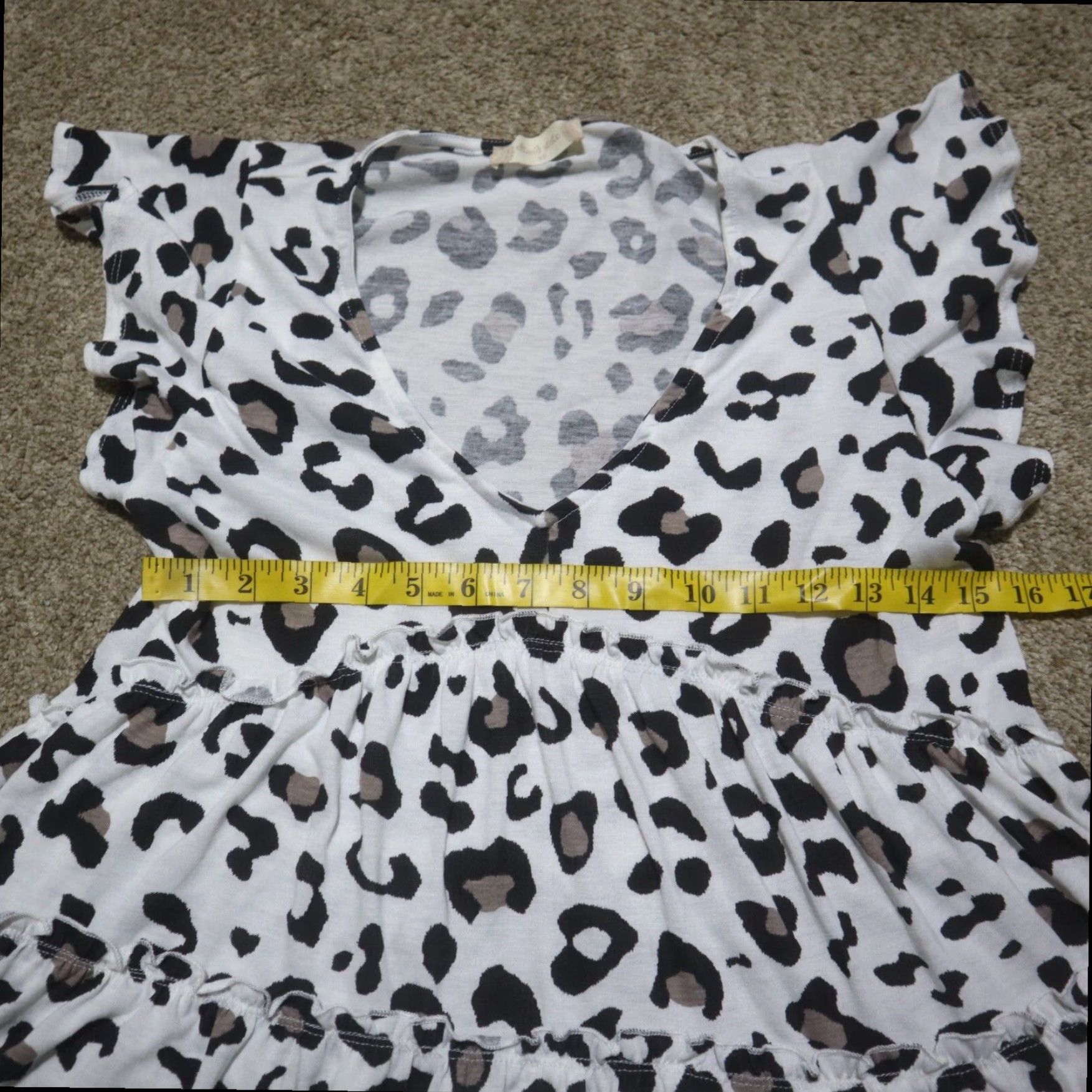 Vintage Leopard Print Tunic Blouse Top Short Sleeve White Women's XS Extra Small Size XS / US 0-2 / IT 36-38 - 4 Thumbnail