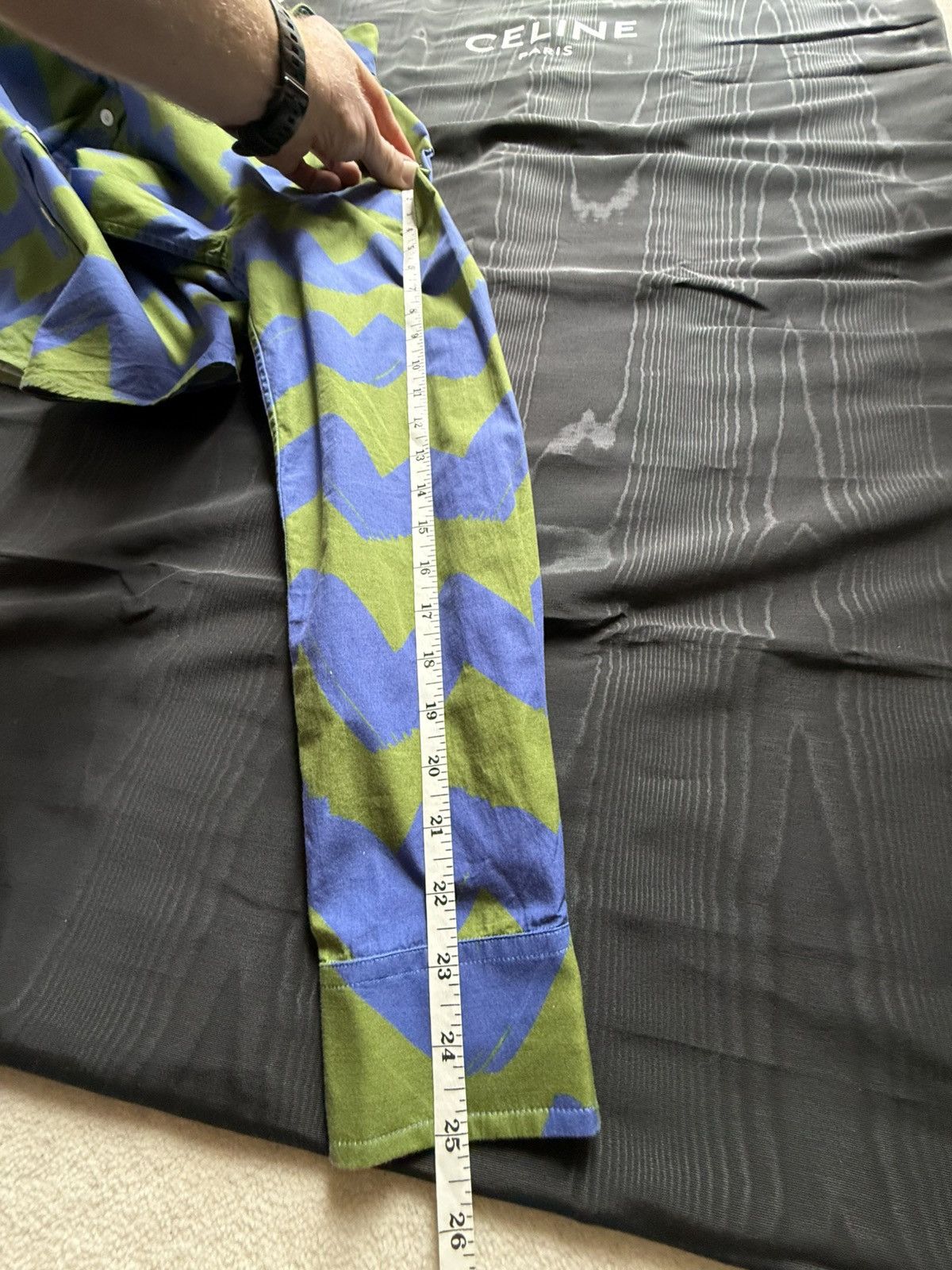 Band Of Outsiders Band of Outsiders blue green squiggle logo shirt Size US M / EU 48-50 / 2 - 6 Thumbnail