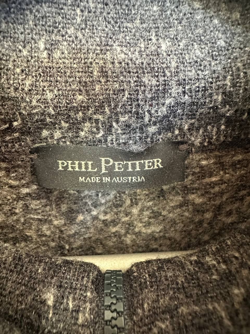 Designer Phil Petter Wool Full Double Zip Sweater Made in Austria Size US L / EU 52-54 / 3 - 11 Thumbnail