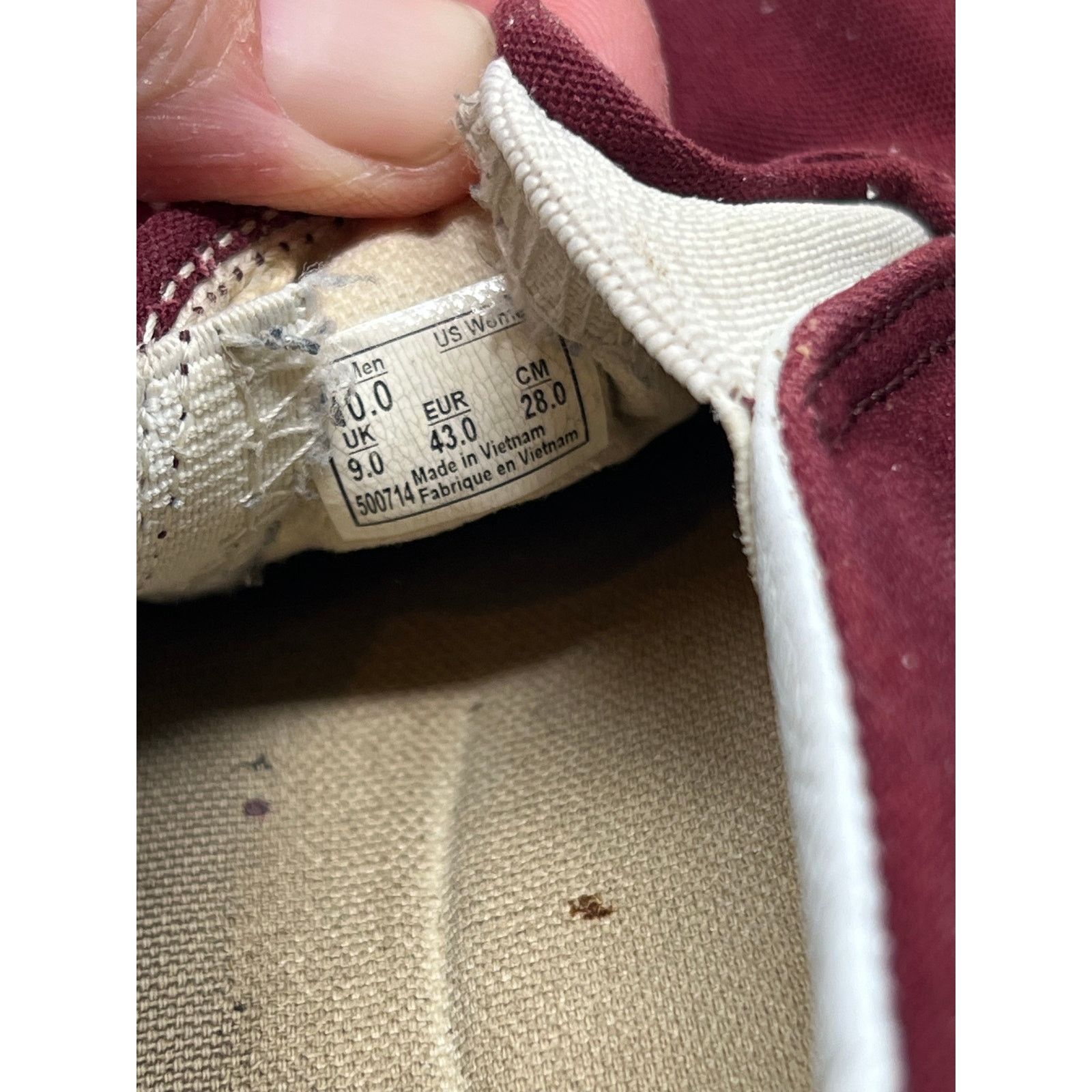 Vans VANS Canvas Burgundy Low Top Skate Shoes Mens 10 Size US 10 / EU 43 - 7 Thumbnail