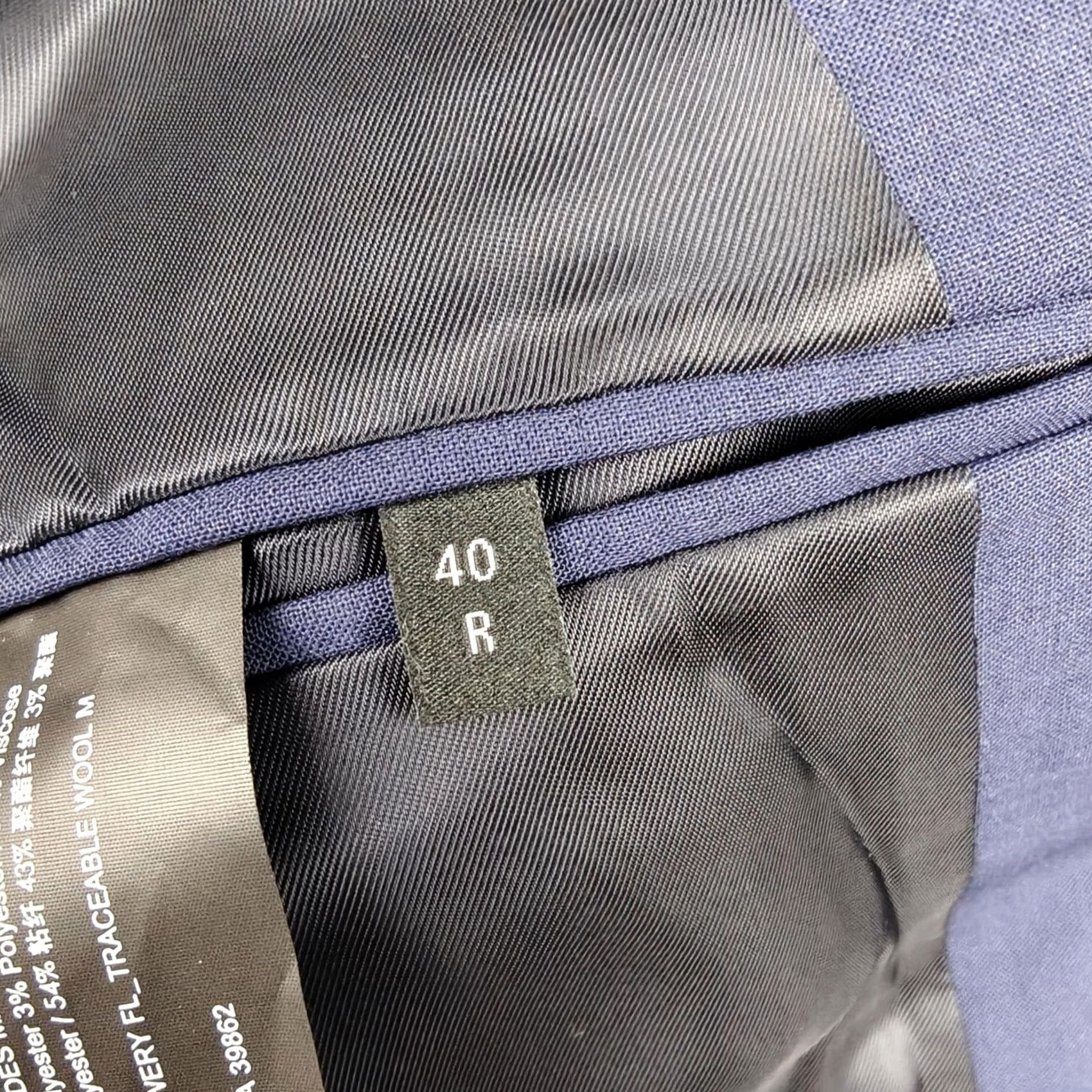Theory Theory Blazer Mens 40R Blue Wool Stretch Two Button Suit Jacket Notch Lapel Size 40R - 6 Thumbnail