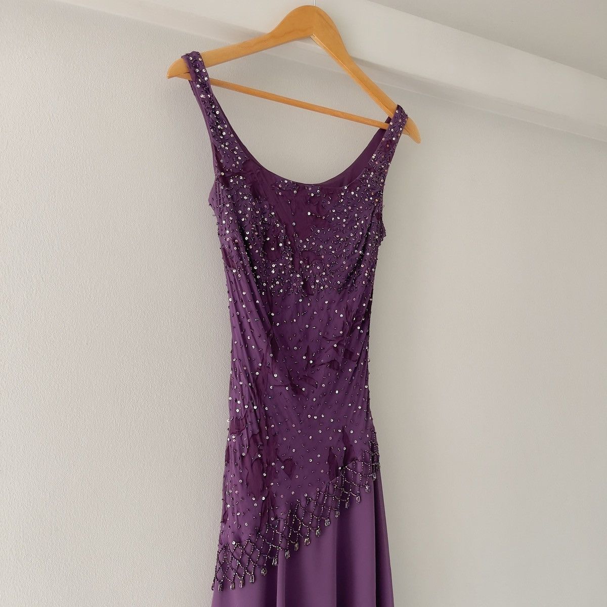 Alex Evenings Vintage Purple Silk Burnout & Chiffon Beaded Dress (S–M) Size M / US 6-8 / IT 42-44 - 9 Thumbnail