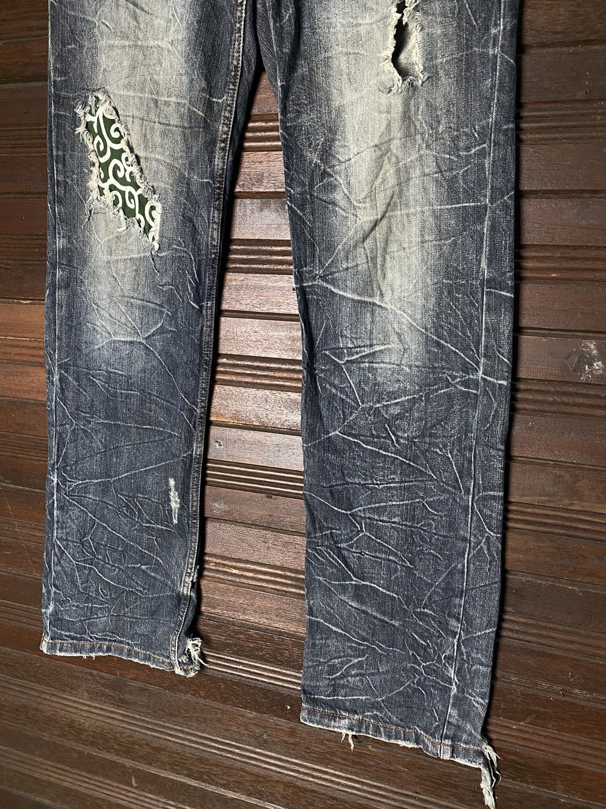 Japanese Brand Rare Nylaus Japan Double Waist Claw Mark Denim Size US 34 / EU 50 - 6 Thumbnail