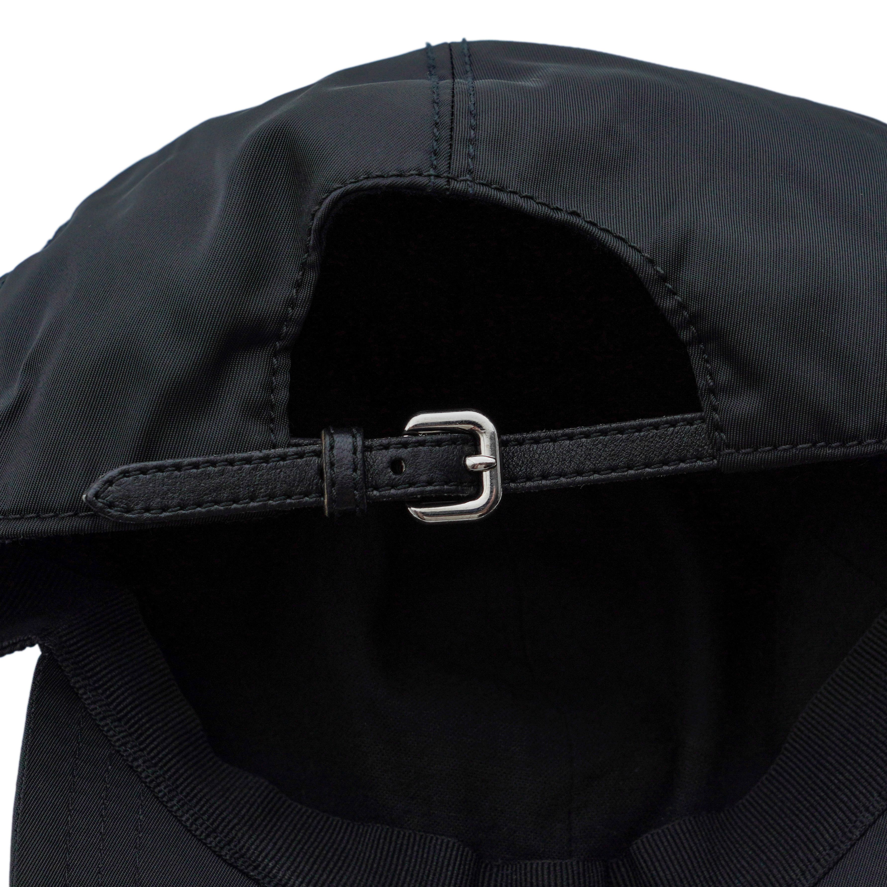 Prada Vintage Prada Black Nylon Embroidered Logo Baseball Cap Size ONE SIZE - 6 Thumbnail