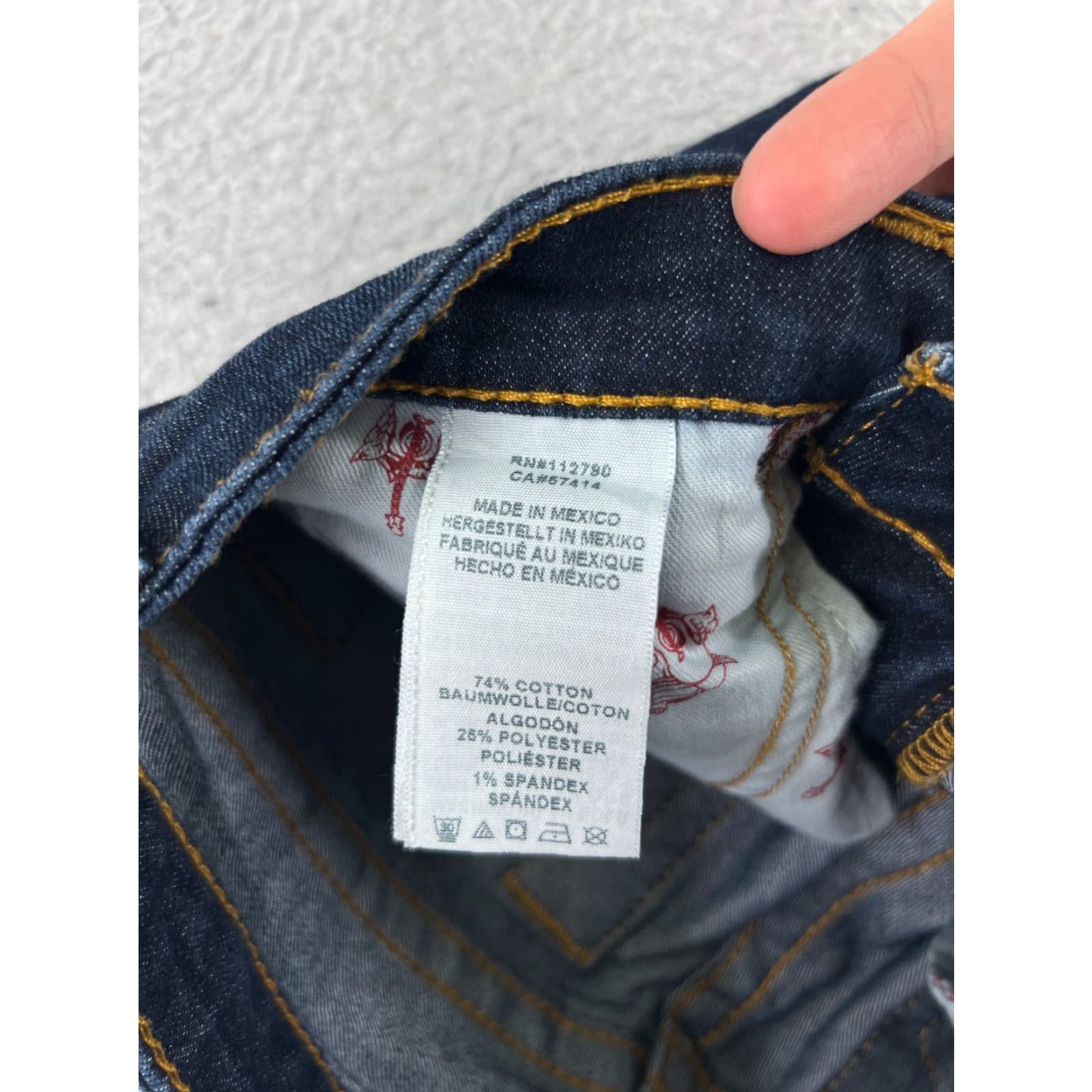 True Religion True Religion Jeans Women 27 Blue Denim Straight 5-Pocket Distressed Cotton Denim Pants Adult Regular Blue 27 Inseam 28 Size 27" / US 4 / IT 40 - 5 Thumbnail