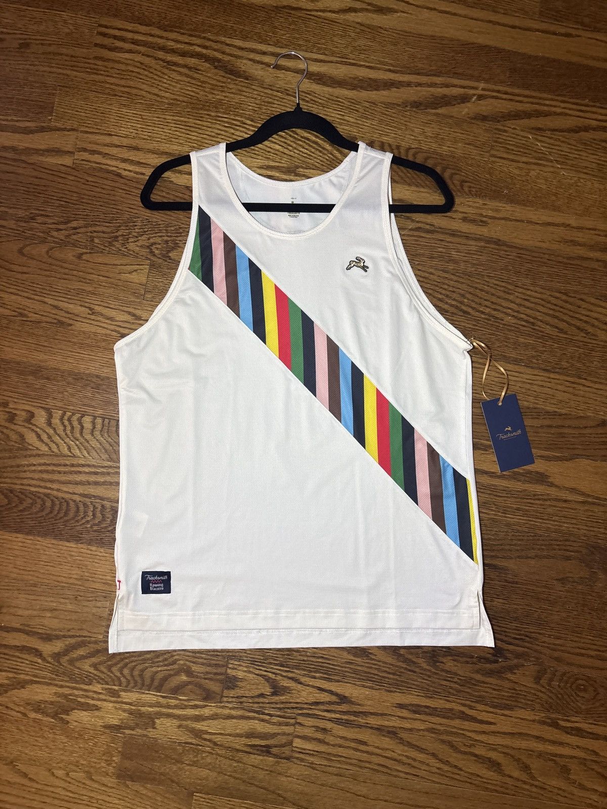 Tracksmith New England Tracksmith Van Cortlandt Singlet | Ivory/Multicolor| L | NWT Size US L / EU 52-54 / 3 - 1 Preview