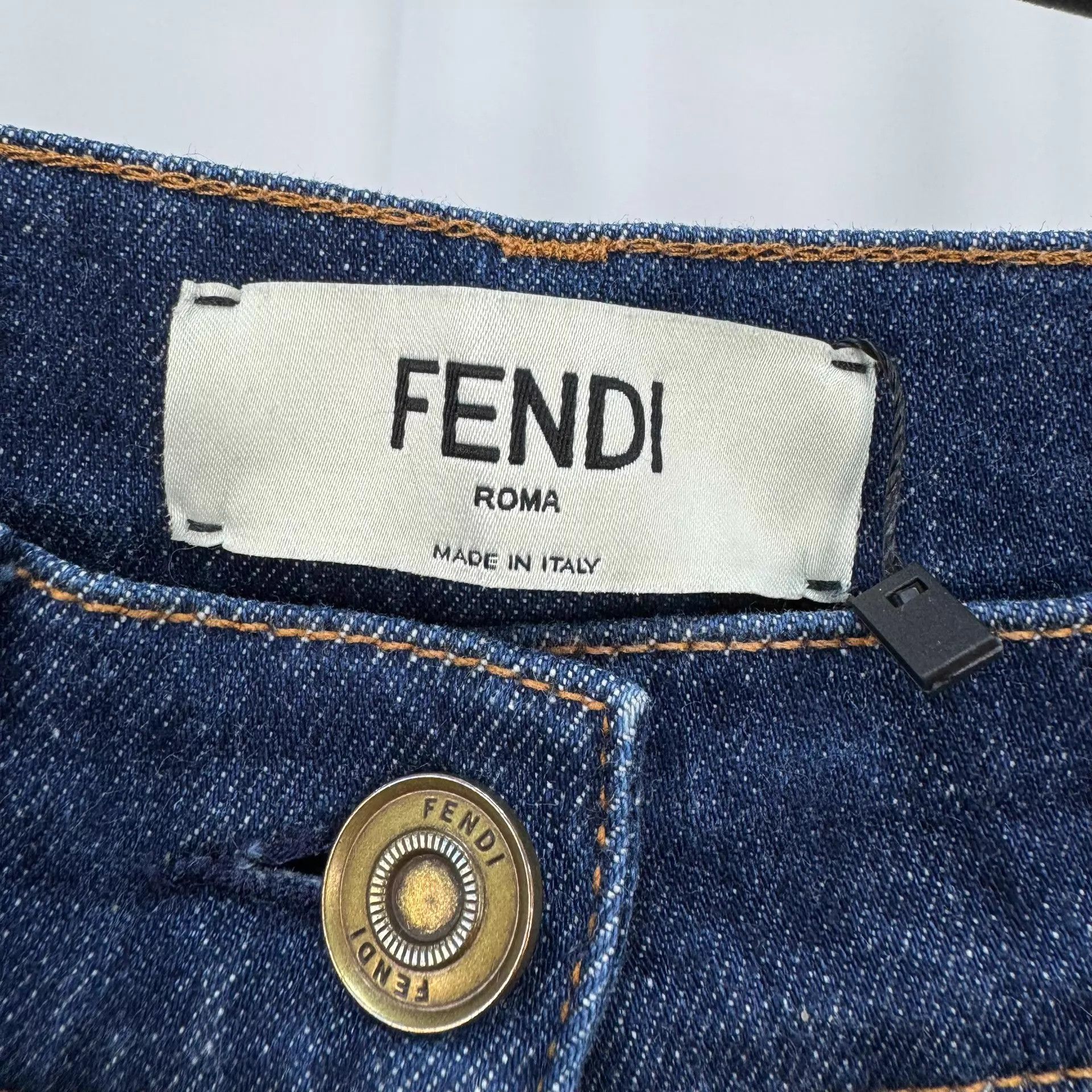 Fendi Fendi FF logo print washed jeans 40W 99 New Size 27" / US 4 / IT 40 - 6 Thumbnail