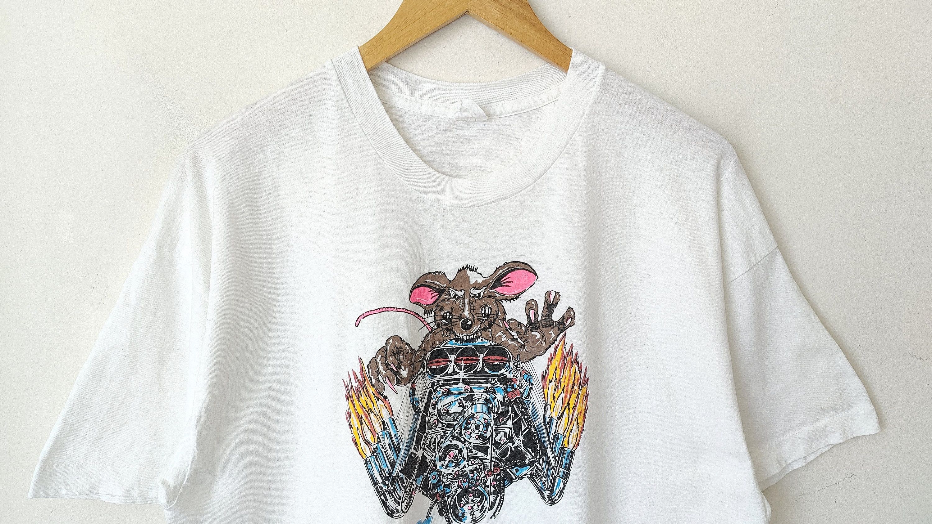 Vintage RARE Ed Big Daddy Roth RAT Fink Vintage 90s Tshirt Size US XL / EU 56 / 4 - 4 Thumbnail