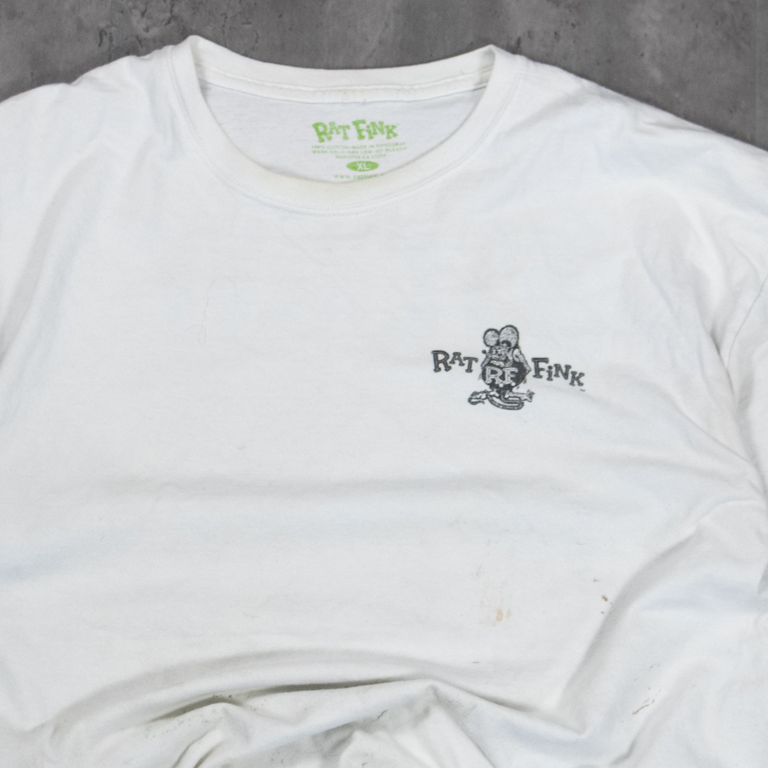 Japanese Brand Rat Fink Chevy 88 White Trashed T-Shirt Size US L / EU 52-54 / 3 - 3 Thumbnail