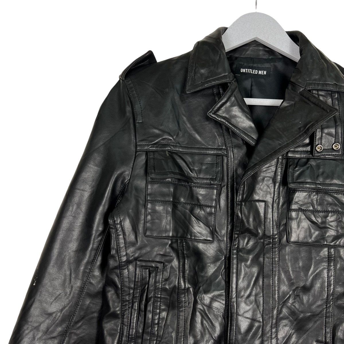Le Grande Bleu (L.G.B.) 🔥 UNTITLED MEN CARGO LEATHER JACKET Size US M / EU 48-50 / 2 - 7 Thumbnail