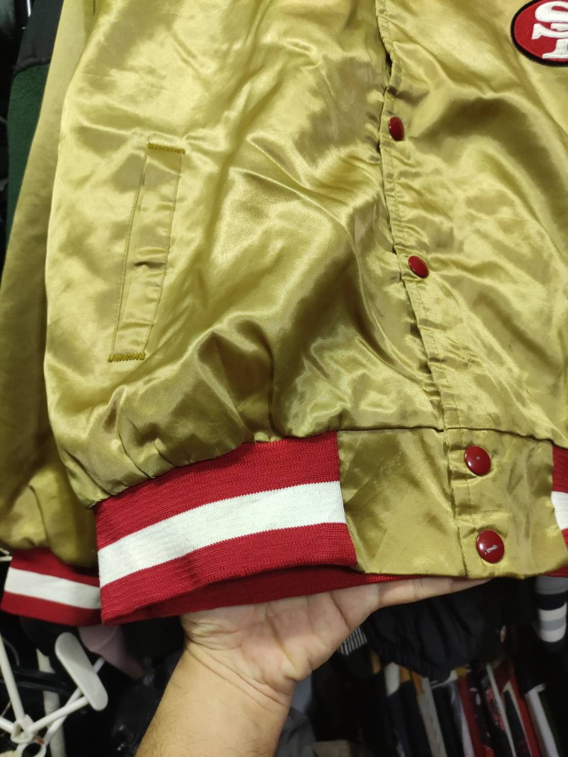 NFL Vtg 90's NFL San Francisco 49ers USA Satin Bomber Jacket Size US L / EU 52-54 / 3 - 5 Thumbnail