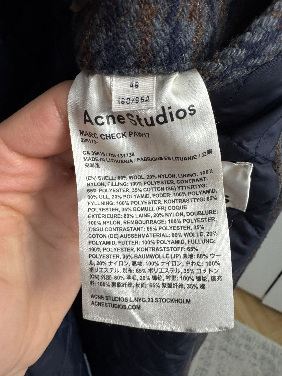 Acne Studios Acne Studios PAW17 Marc Check Heavy Wool Coat Jacket Rare Size US M / EU 48-50 / 2 - 7 Thumbnail