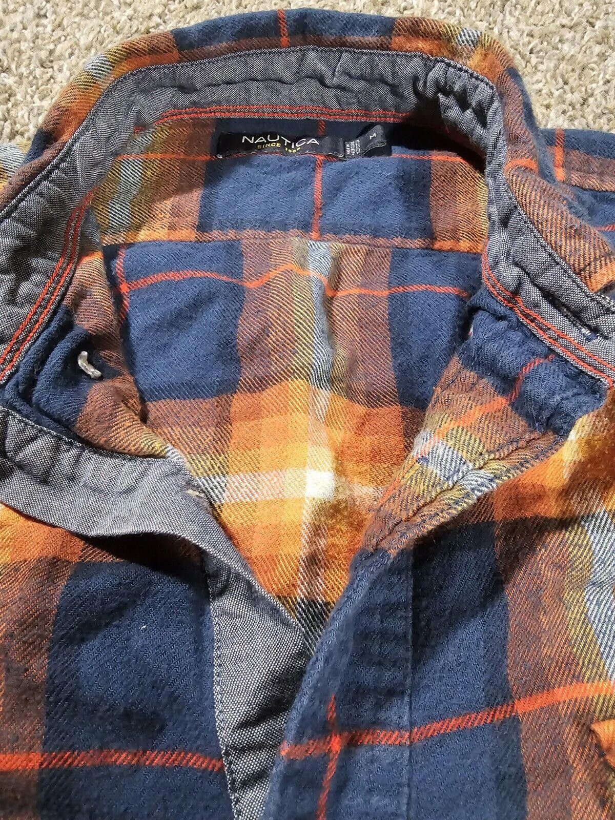 Nautica Nautica Long Sleeve Button Up Flannel Shirt Orange Blue M Size US M / EU 48-50 / 2 - 3 Thumbnail