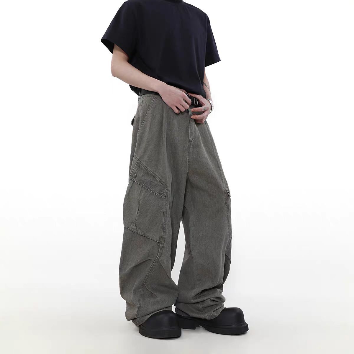 Japanese Brand × Vintage Straight Workwear High Street Loose Casual Pants Size US 33 - 1 Thumbnail