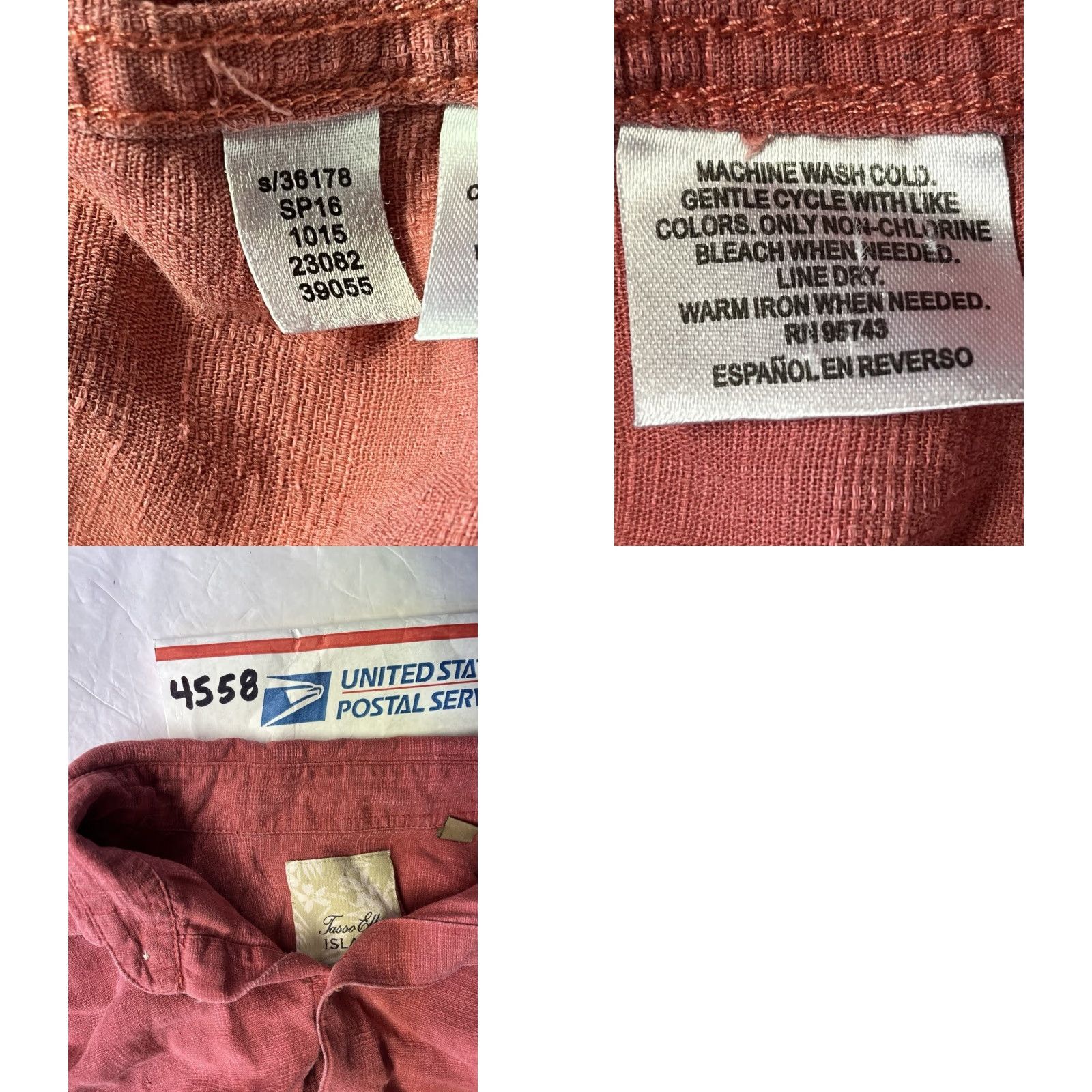 Tasso Elba Tasso Elba Shirt Men L Light Red Linen Silk Short Sleeve Button-Up Collared Regular Pockets 90s Dad Outdoor Theme Vintage No Size US L / EU 52-54 / 3 - 8 Thumbnail
