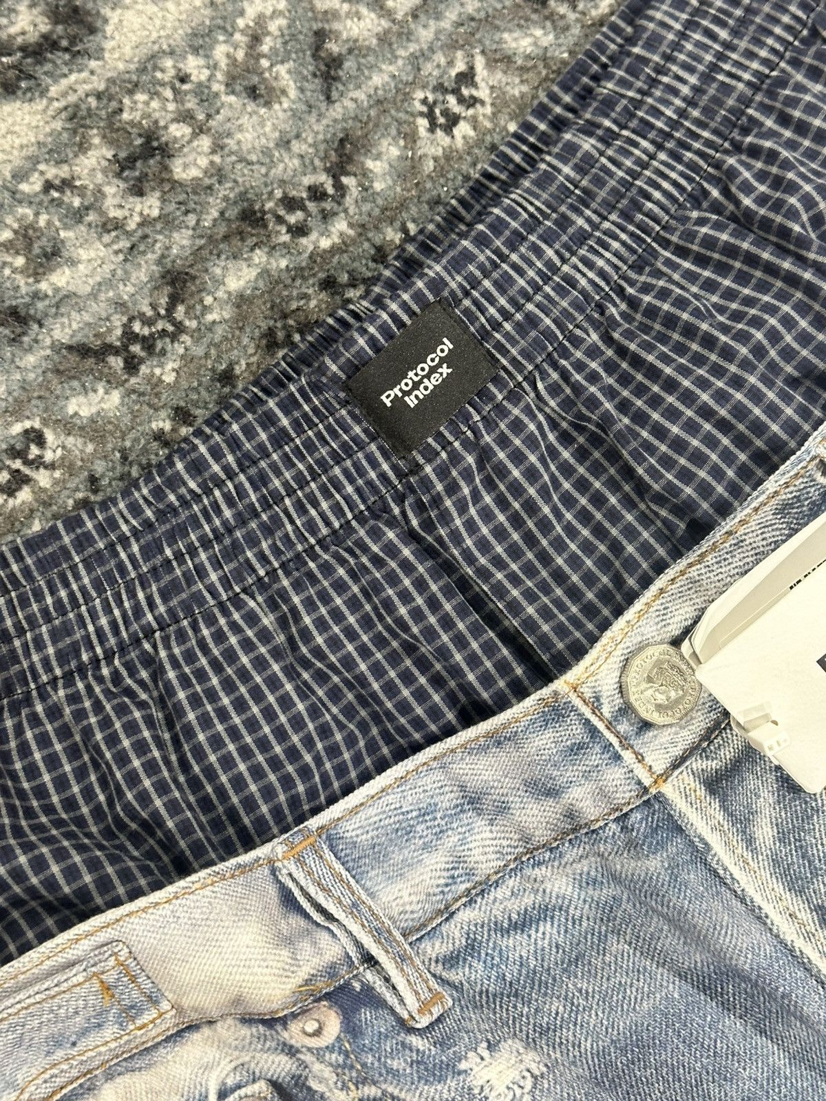 PROJECT G/R Protocol Index Trompe-Loeil Layered Jeans Pants Blue Size 3 Size US 36 / EU 52 - 4 Thumbnail