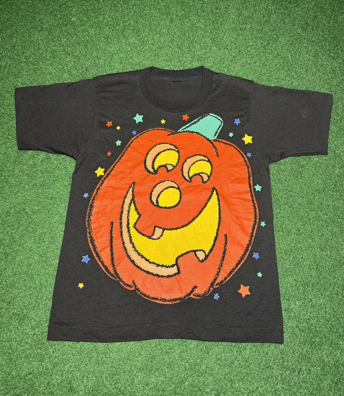 Vintage 90s Halloween Jack O Lantern Peanuts Style Cartoon Baby Tee Size S / US 4 / IT 40 - 1 Thumbnail