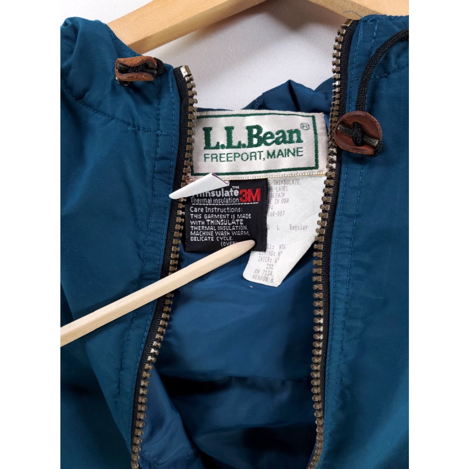 Vintage VINTAGE LL Bean Anorak Jacket Pullover Aztec Hooded Green Thinsulate Mens L Size US L / EU 52-54 / 3 - 5 Thumbnail