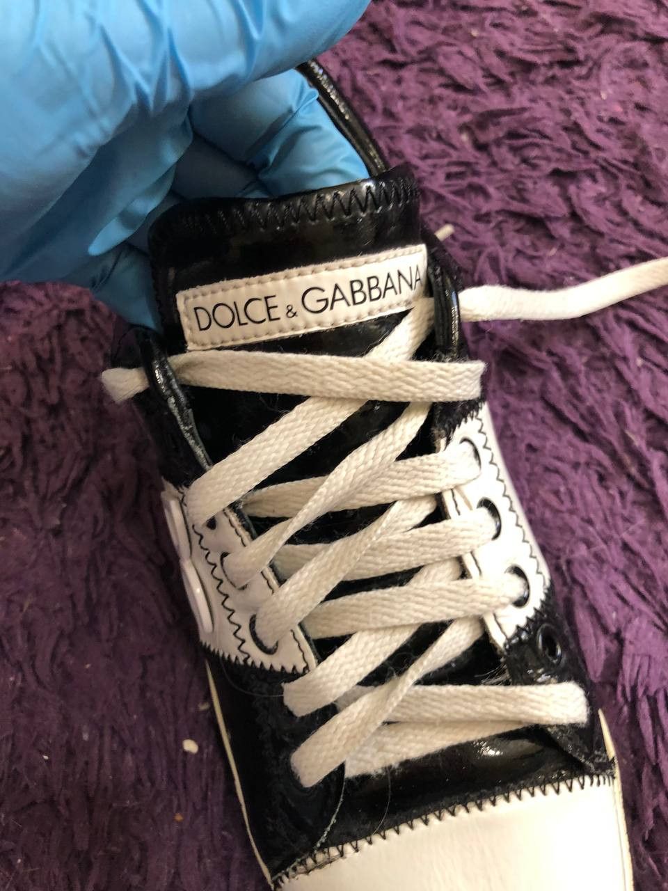 Dolce & Gabbana DOLCE GABBANA Black White Lace Up Shoes Sneakers Sporty Size US 8.5 / IT 38.5 - 9 Thumbnail