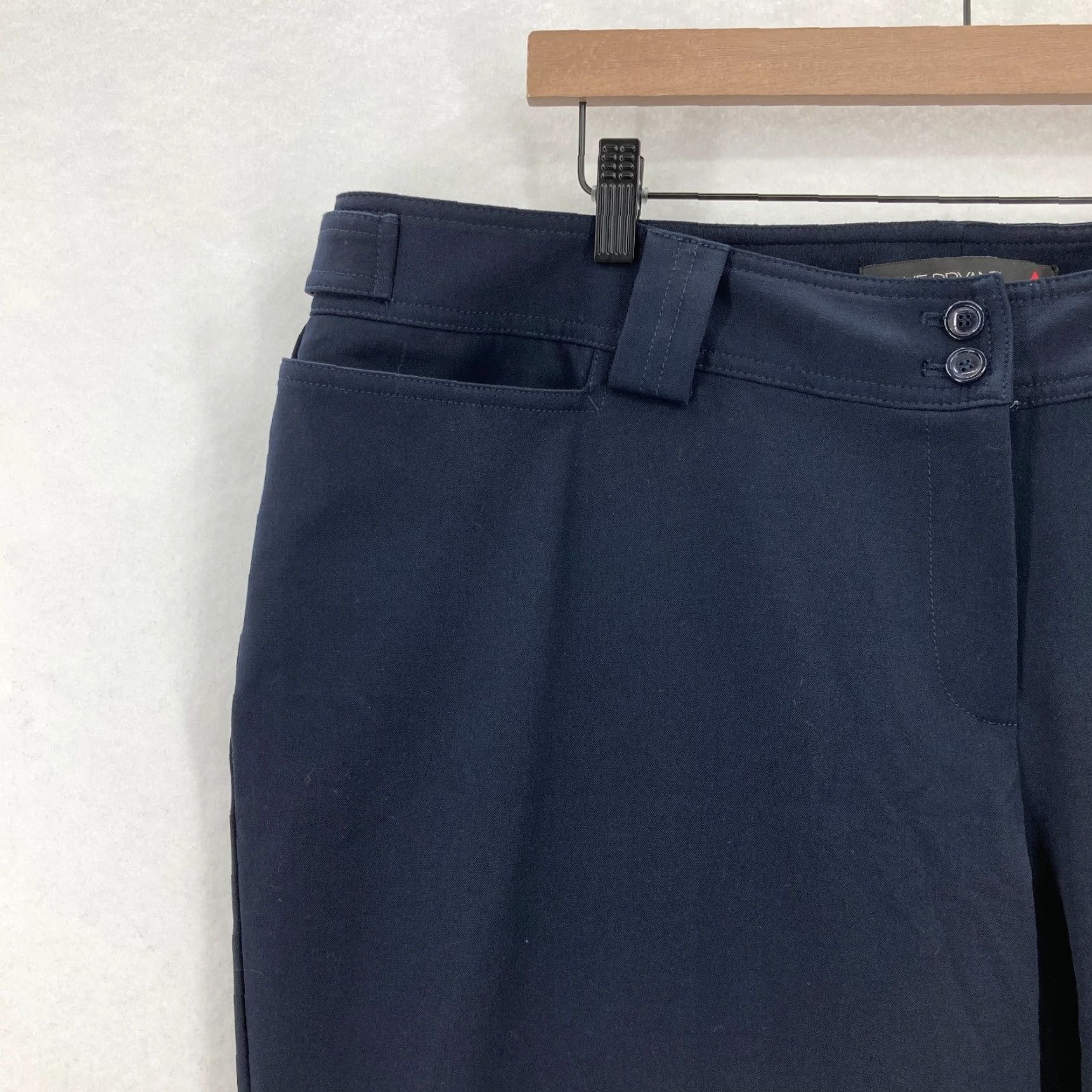 Vintage Lane Bryant Houston Trouser Women's Plus 30/32 Blue Stretch Curvy Fit Pants Flat Front Pockets Workwear Casual Chic Size 30" / US 8 / IT 44 - 3 Thumbnail