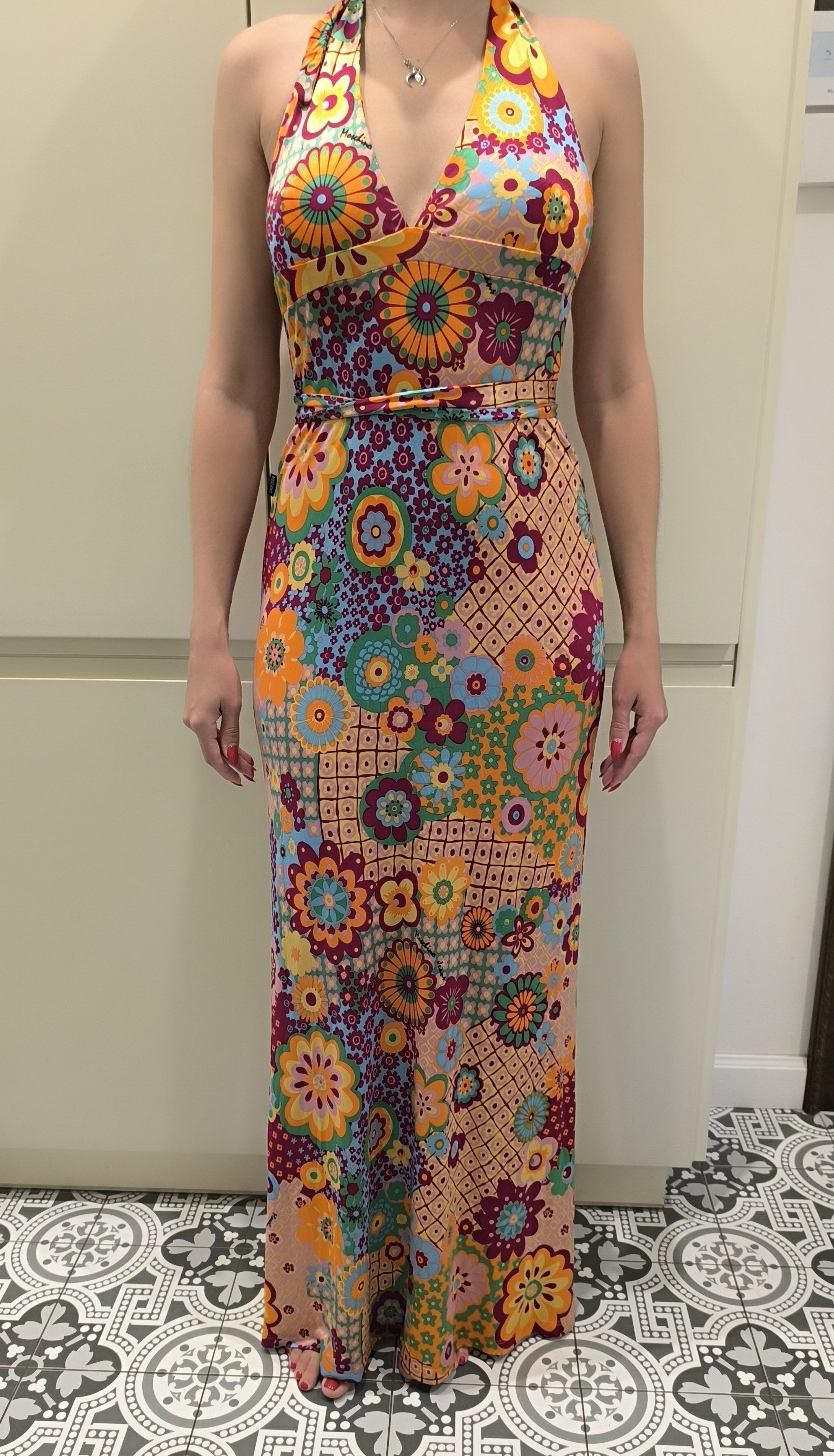 Moschino Moschino Jeans Donna Multicolor Floral Maxi Dress Size US 10 Size M / US 6-8 / IT 42-44 - 1 Thumbnail
