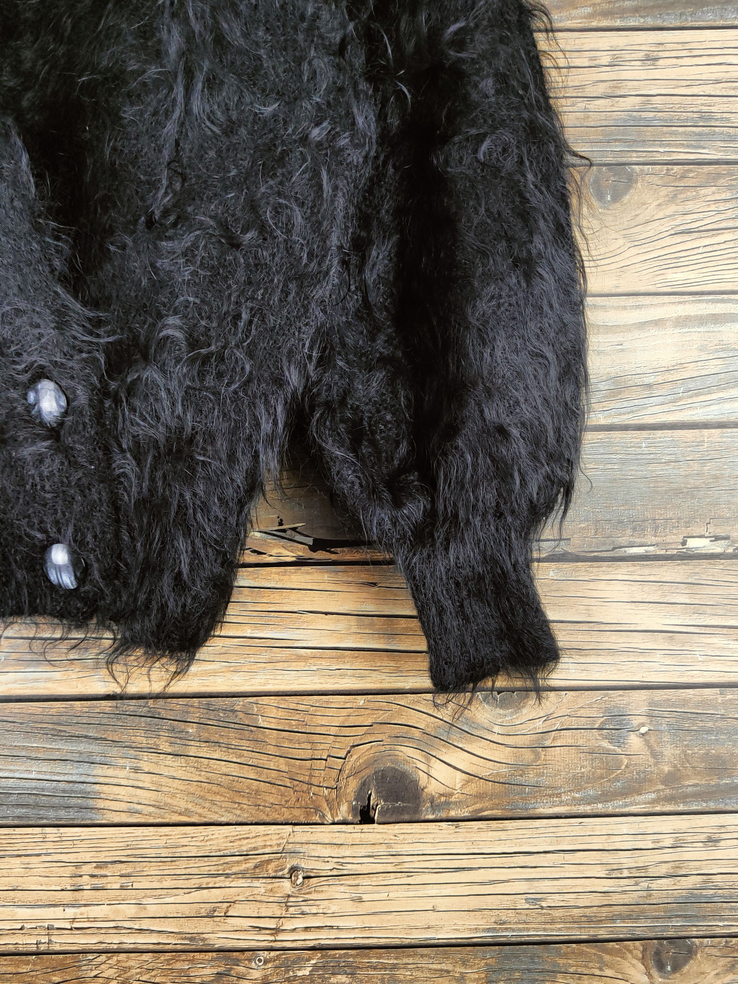 Japanese Brand DL Japa vintage shaggy Black Fur Mohair Knitwear #46-486 Size M / US 6-8 / IT 42-44 - 6 Thumbnail