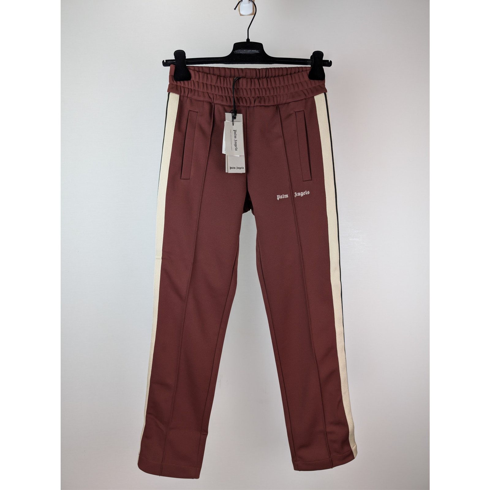Palm Angels o1rshd1 Q:2 / Classic Logo Track Pants Burgundy / Off White Size US 30 / EU 46 - 8 Thumbnail